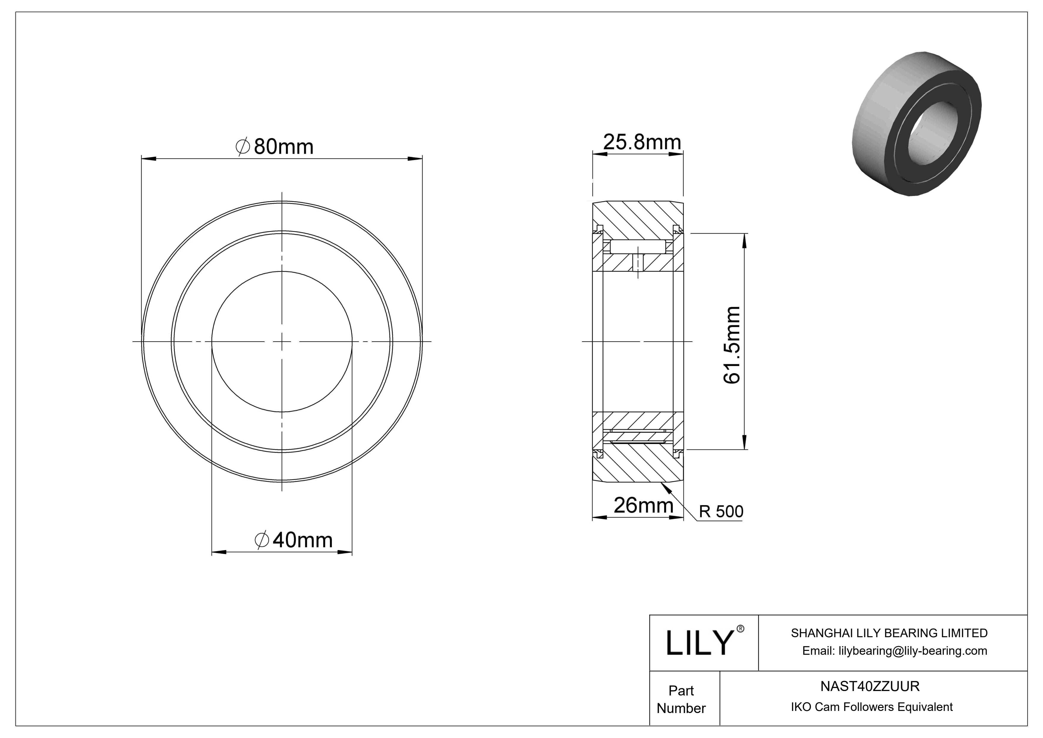 NAST40ZZUUR Yugo seguidor de leva cad drawing