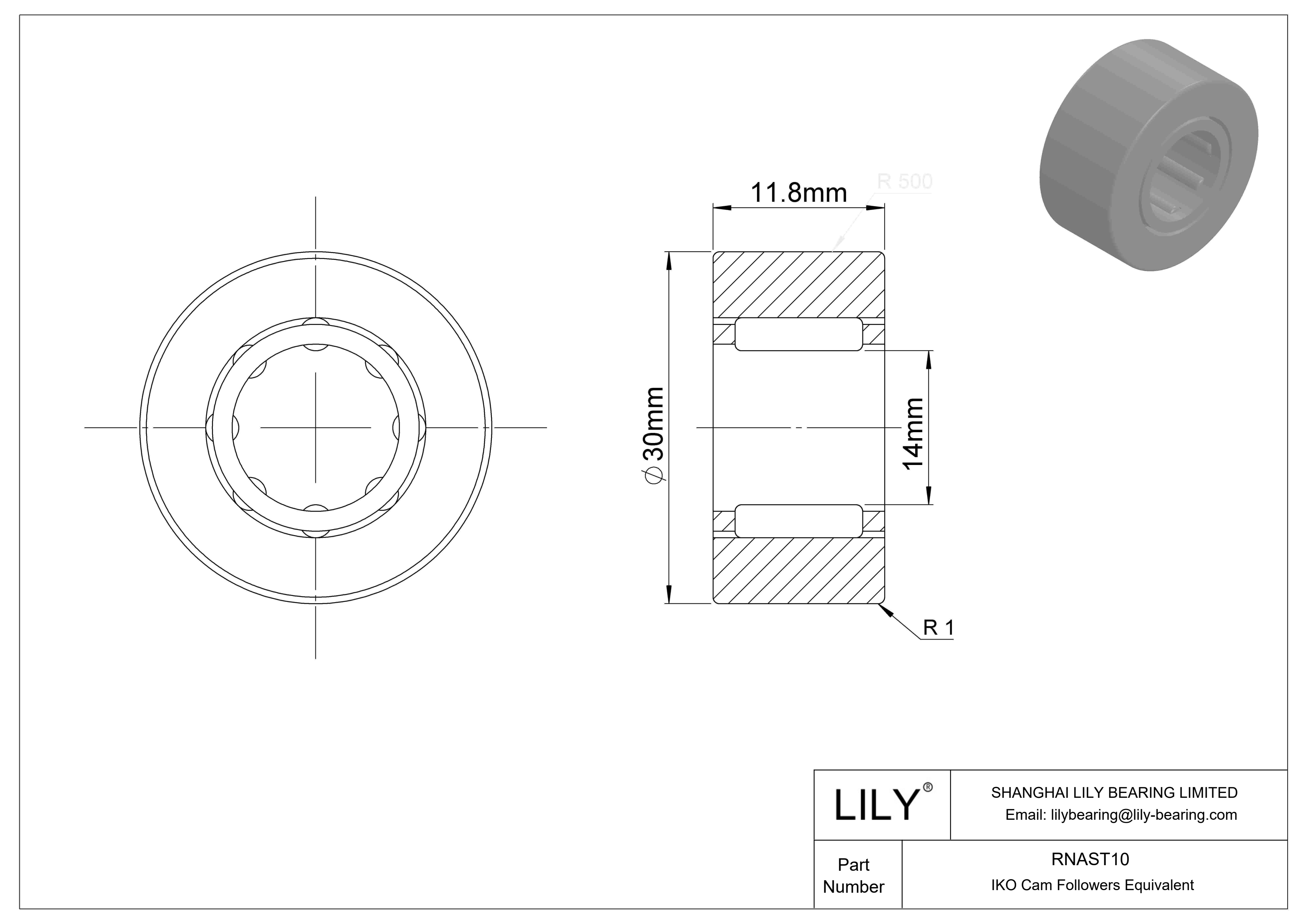 RNAST10 Yugo seguidor de leva cad drawing