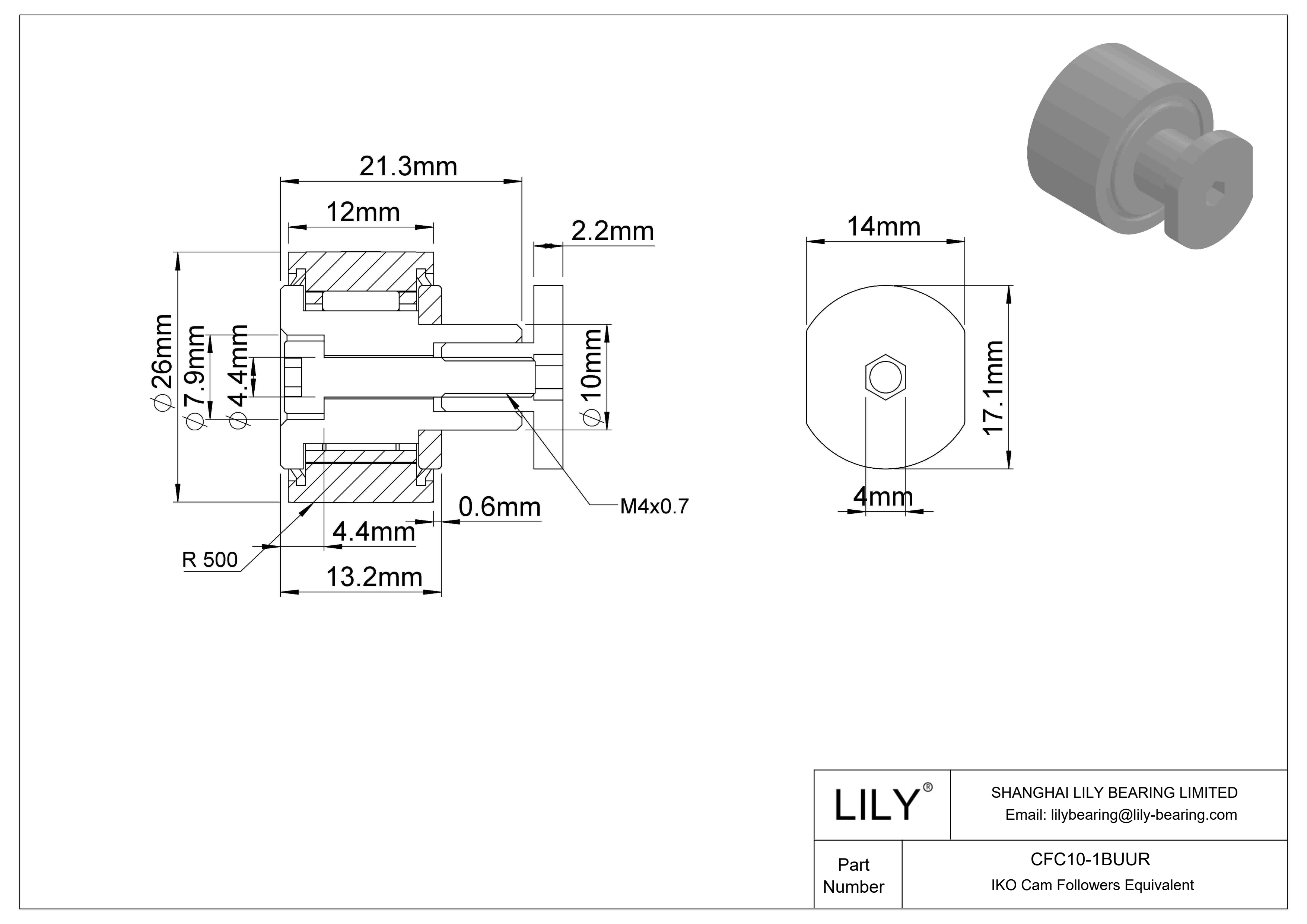 CFC10-1BUUR Seguidores de levas especiales cad drawing