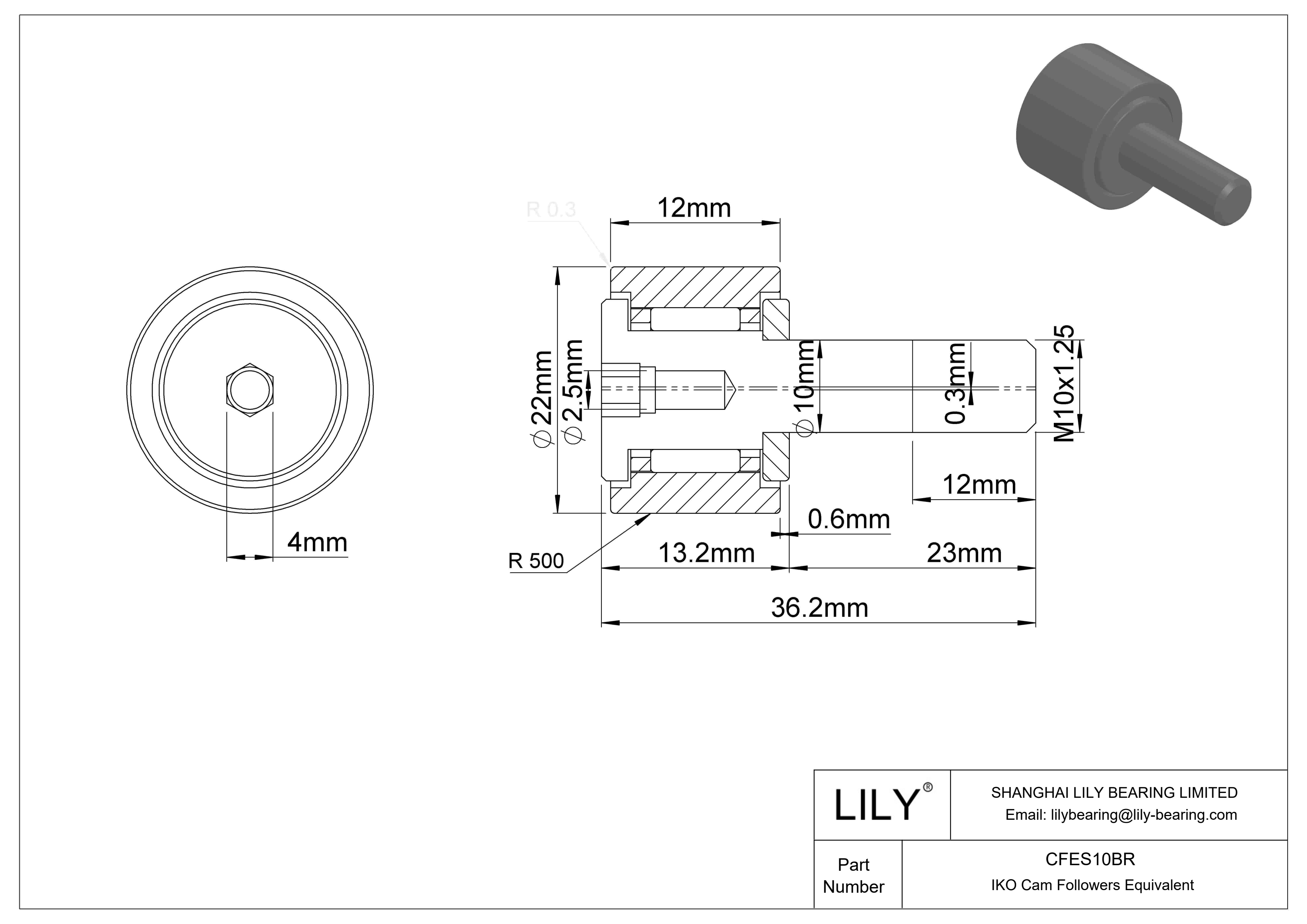 CFES10BR Seguidor de leva con bulón excéntrico cad drawing