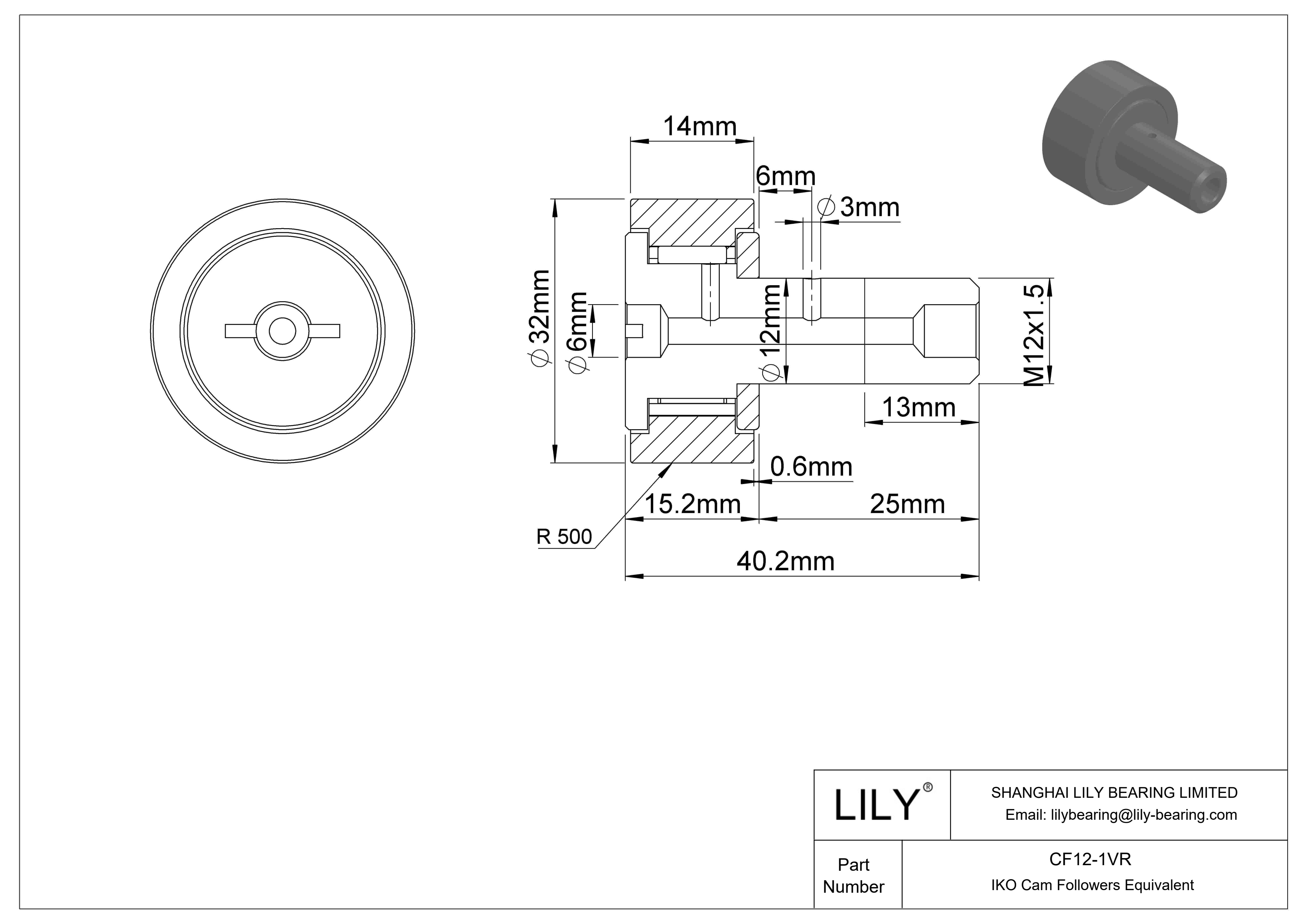 CF12-1VR 螺柱凸轮从动件 cad drawing