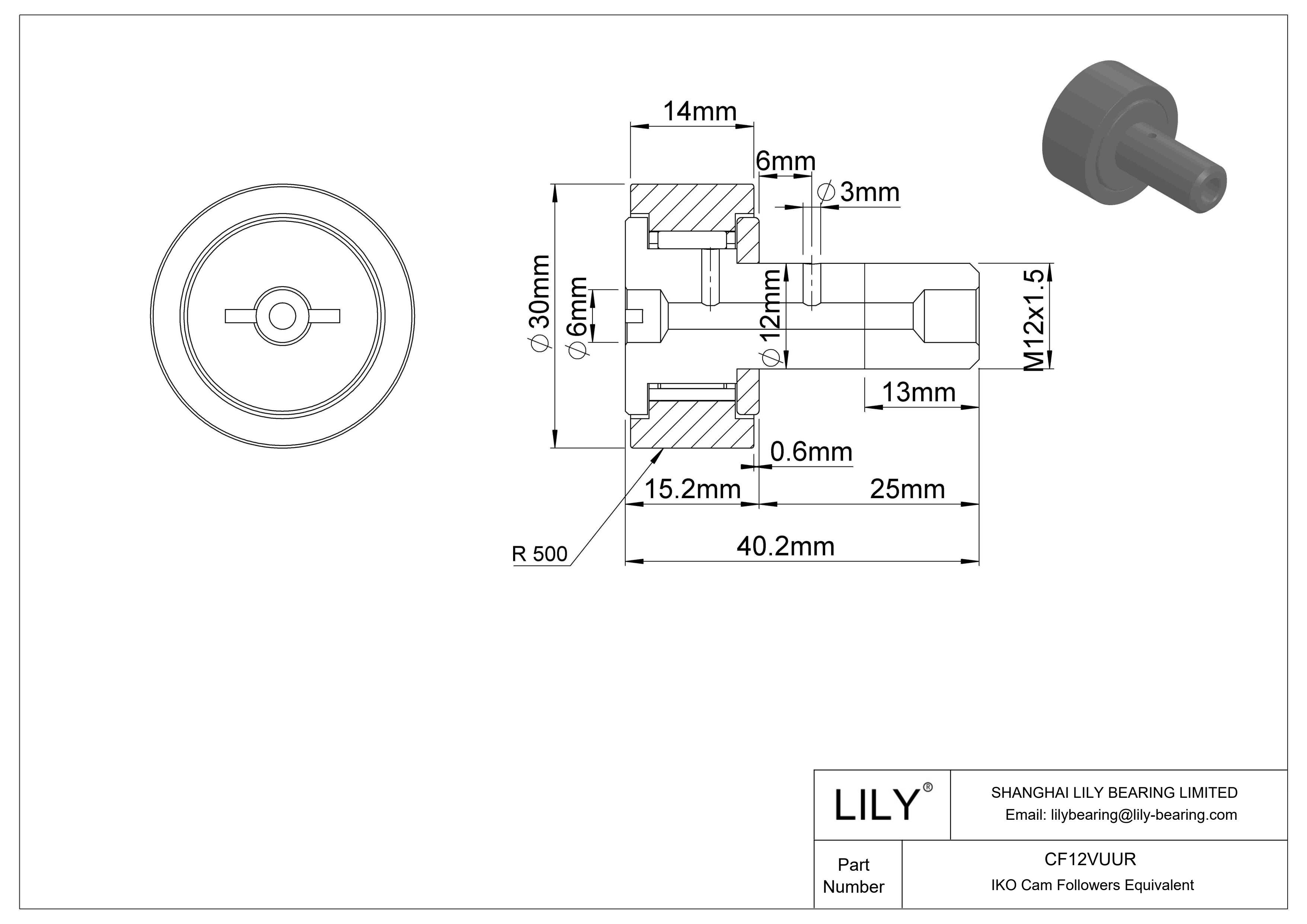 CF12VUUR Seguidor de leva cad drawing