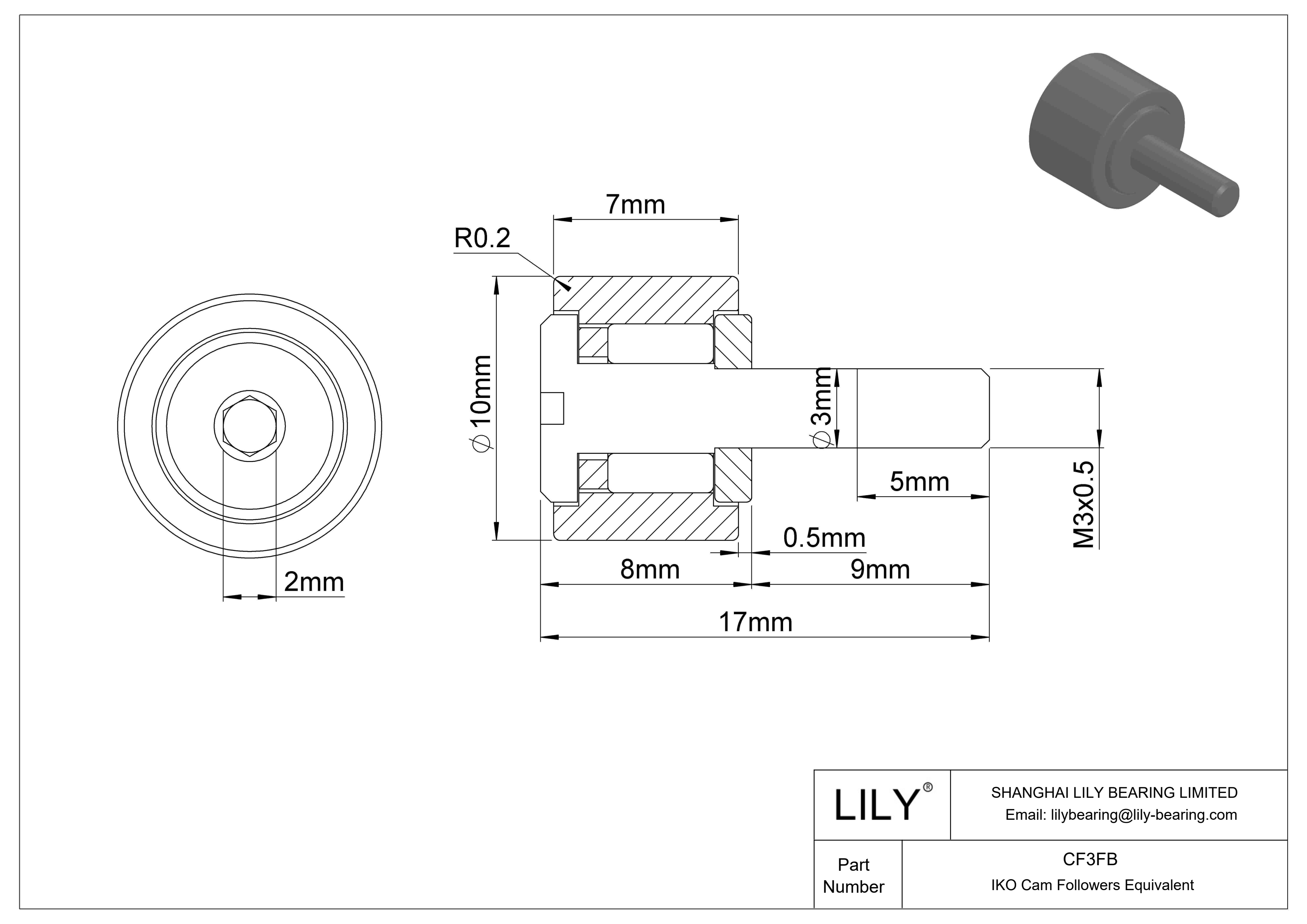 CF3FB 螺柱凸轮从动件 cad drawing