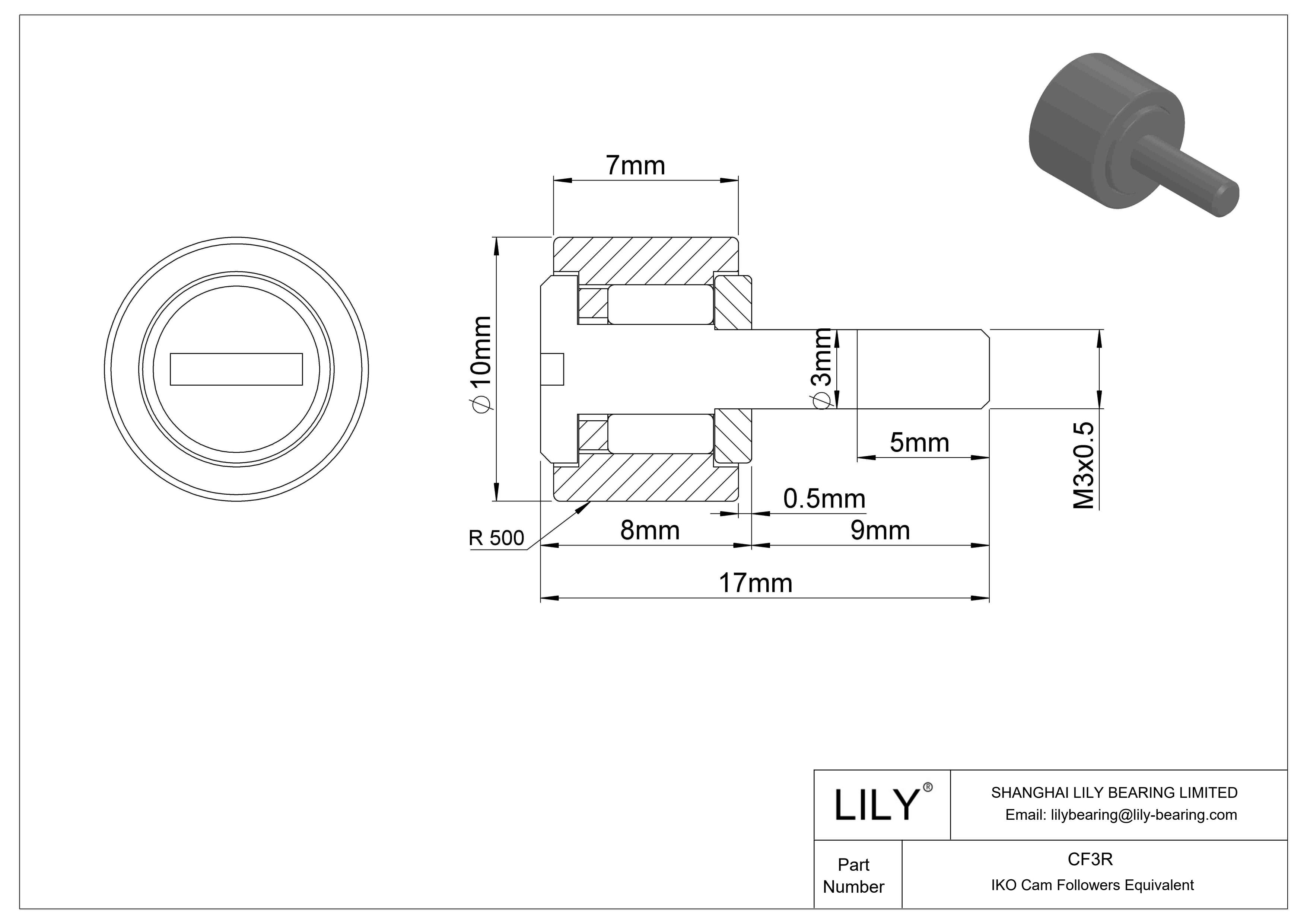 CF3R 螺柱凸轮从动件 cad drawing