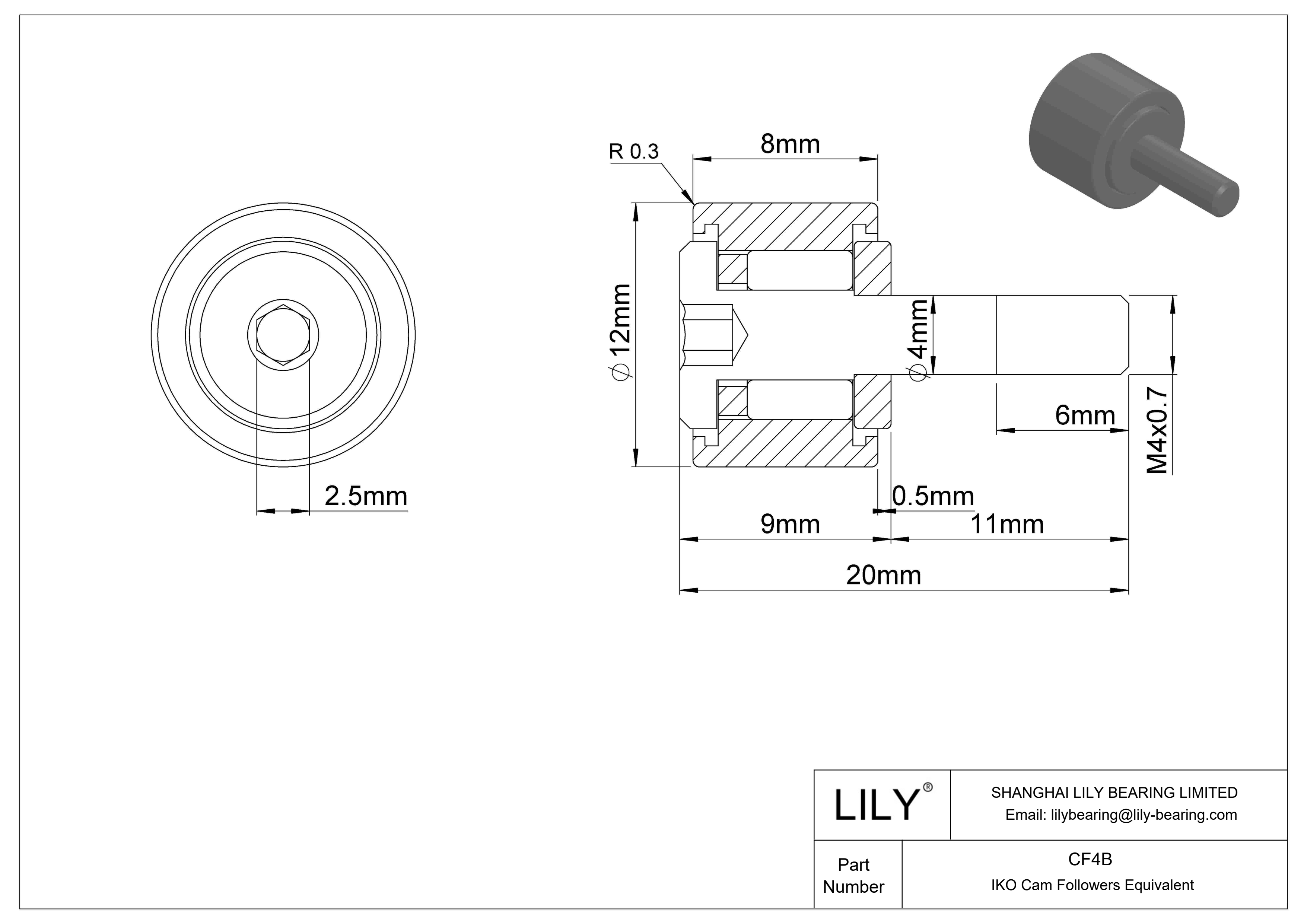 CF4B Seguidor de leva cad drawing