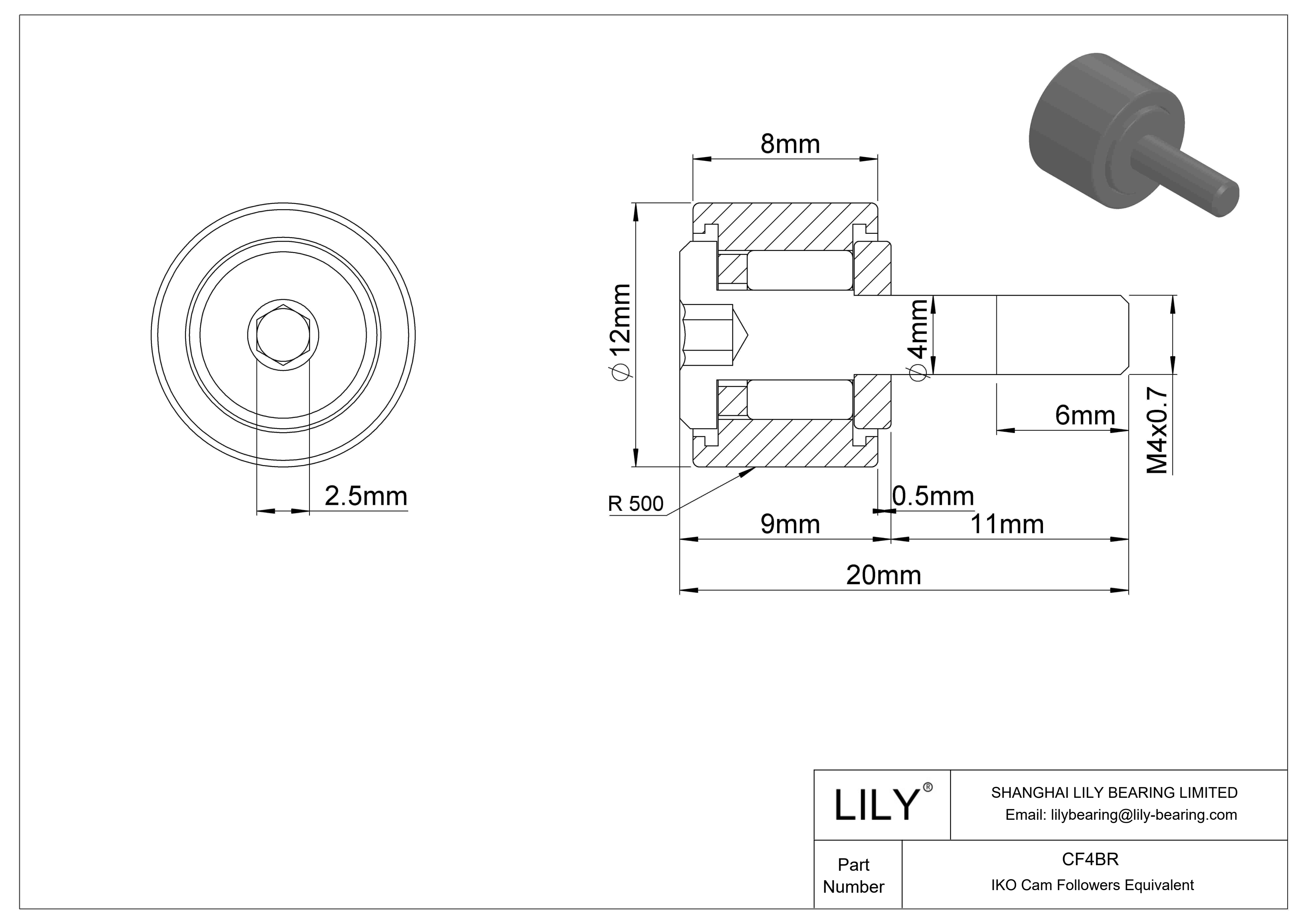 CF4BR 螺柱凸轮从动件 cad drawing