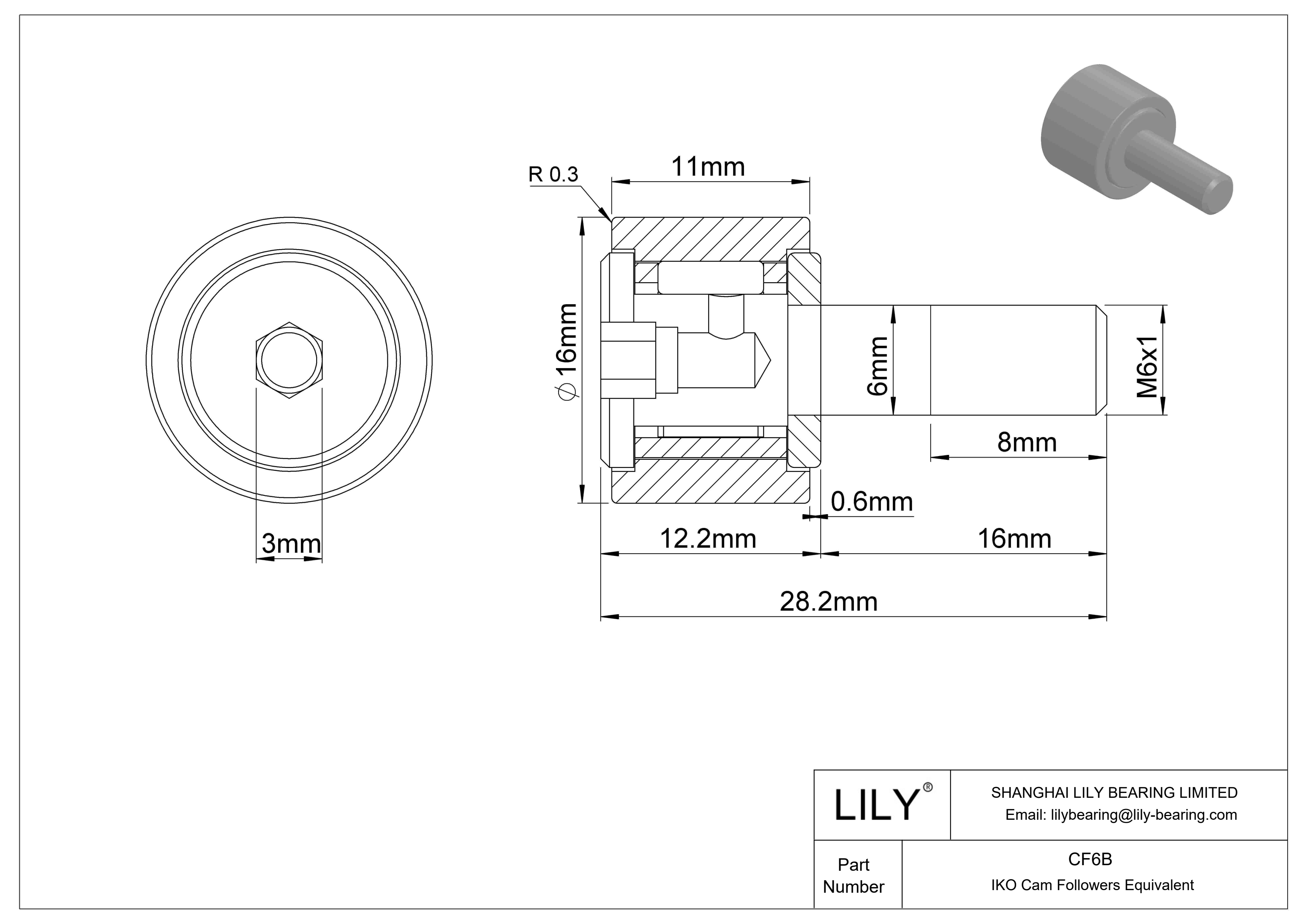 CF6B 螺柱凸轮从动件 cad drawing