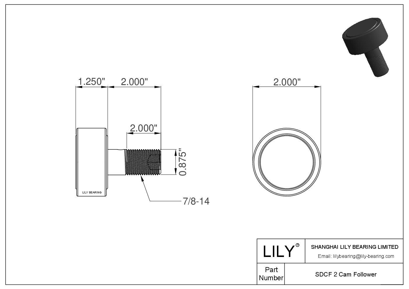 SDCF 2 螺柱凸轮从动件 cad drawing