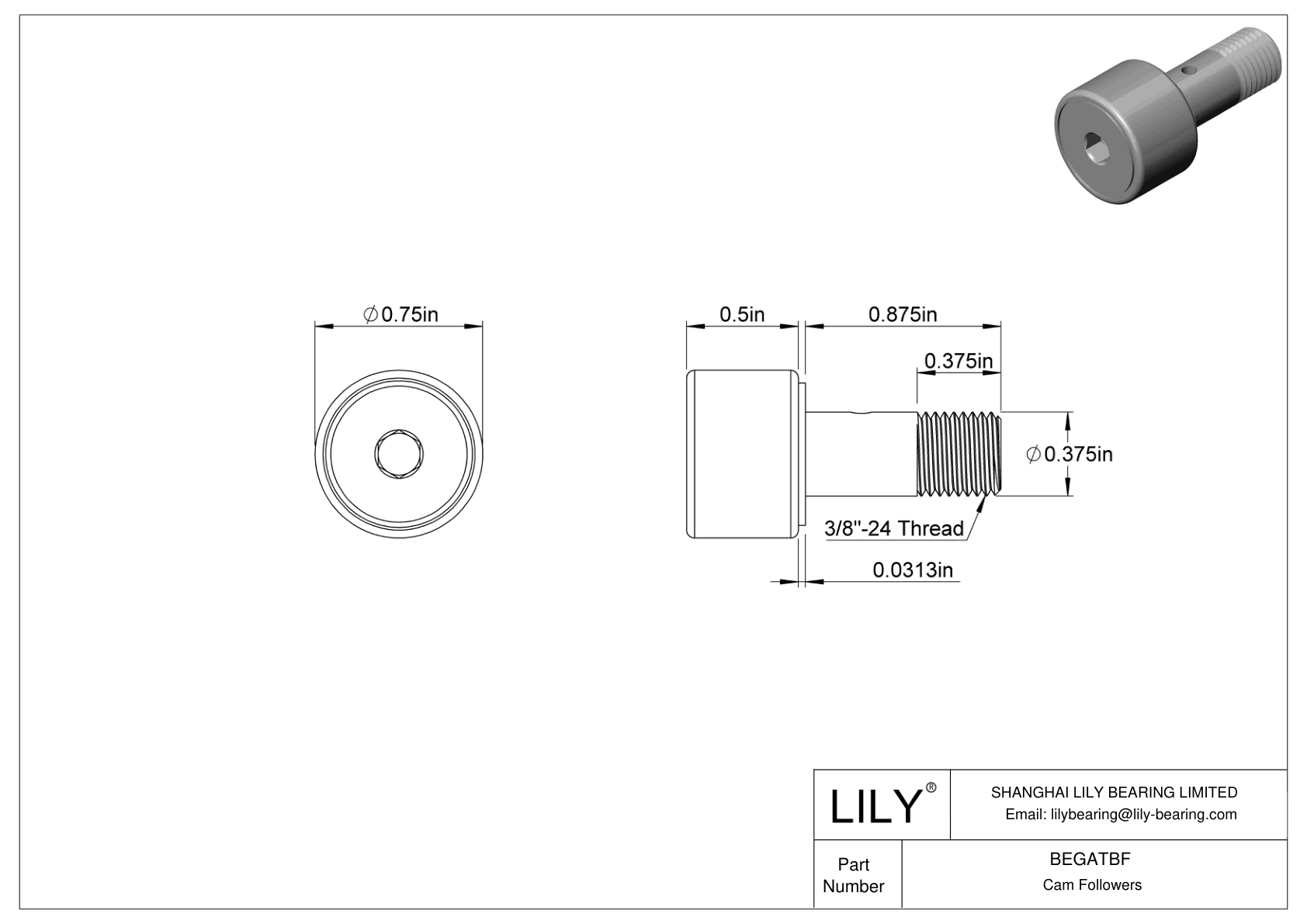 BEGATBF 螺柱凸轮从动件 cad drawing