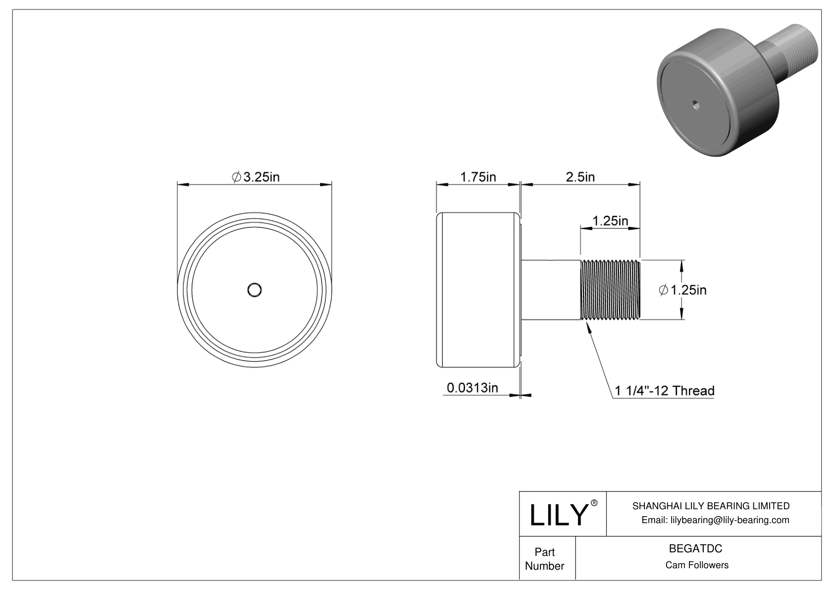 BEGATDC 螺柱凸轮从动件 cad drawing