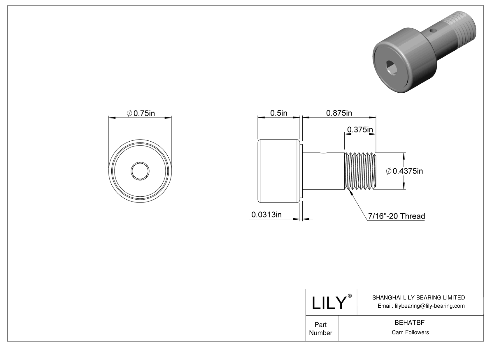 BEHATBF 螺柱凸轮从动件 cad drawing