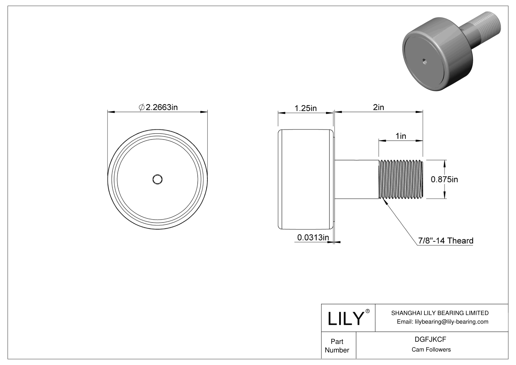 3659K25 | Threaded Track Rollers | LILY Bearing