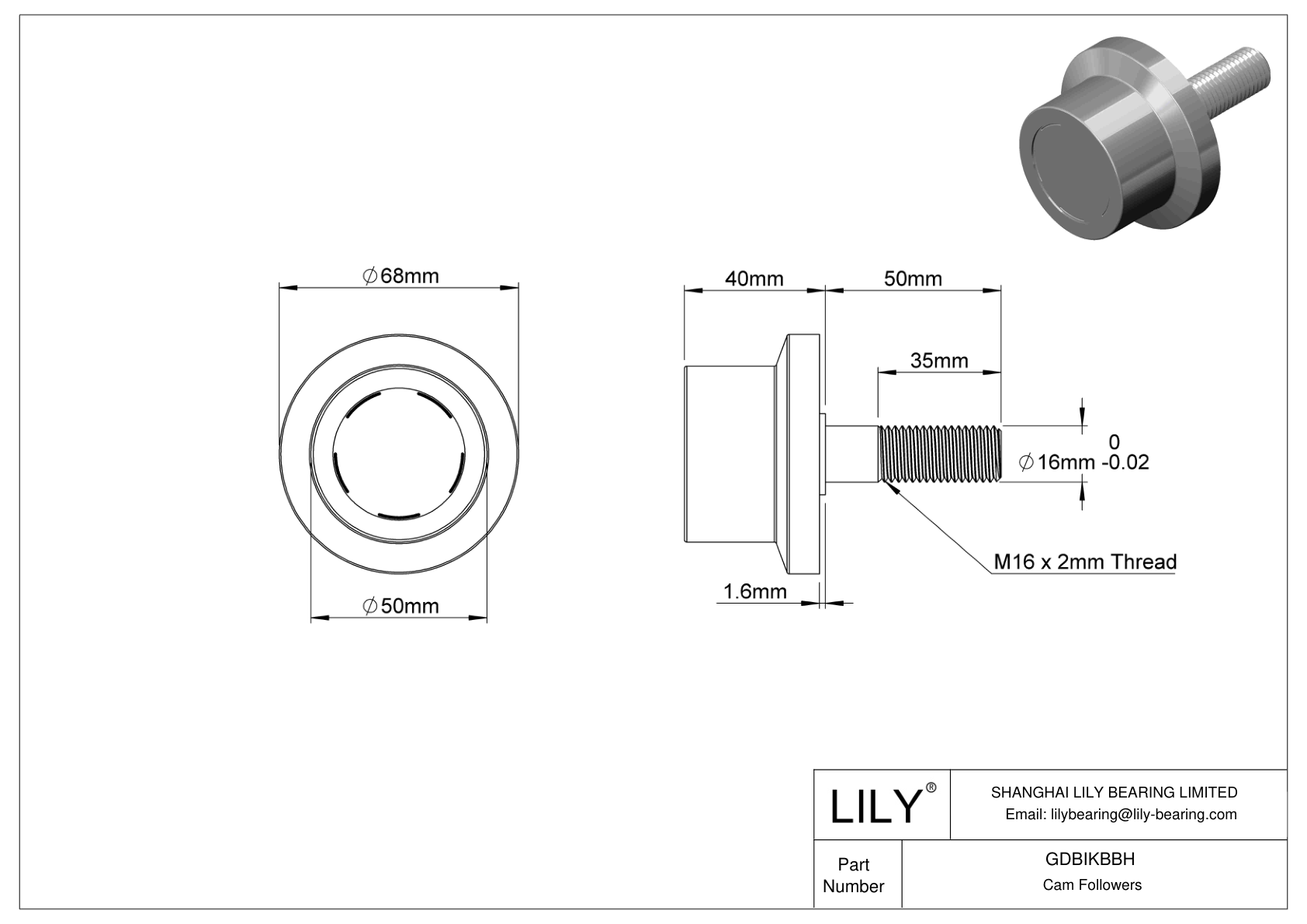 GDBIKBBH 螺柱凸轮从动件 cad drawing