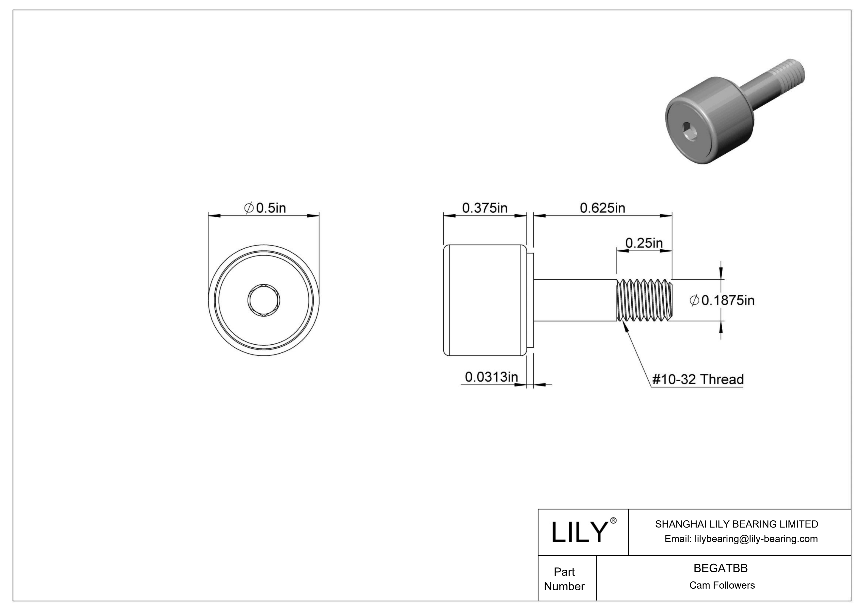 BEGATBB 螺柱凸轮从动件 cad drawing