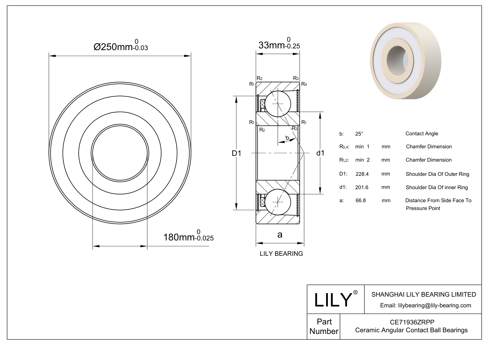 CE71936ZRPP Zirconia-Contacto angular de una fila cad drawing