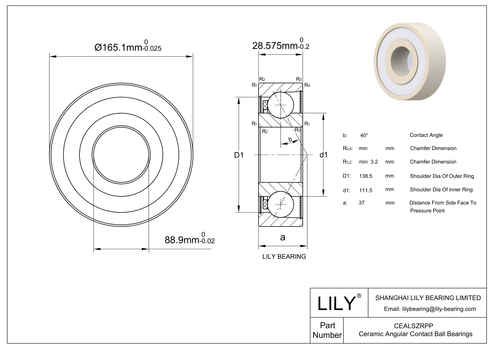 CEALSZRPP Zirconia-Contacto angular de una fila cad drawing