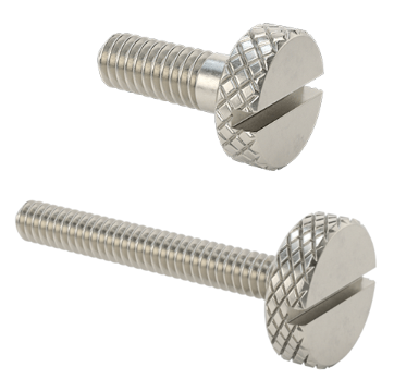 Slotted Stainless Steel Low-ProfileKnurled-Head Thumb Screws