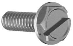 Stainless Steel Flanged HexHead Screws with Slotted Drive