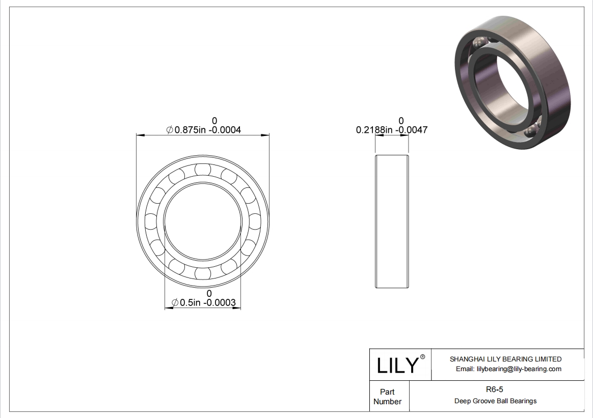 R6-5 Rodamientos Serie Pulgadas cad drawing