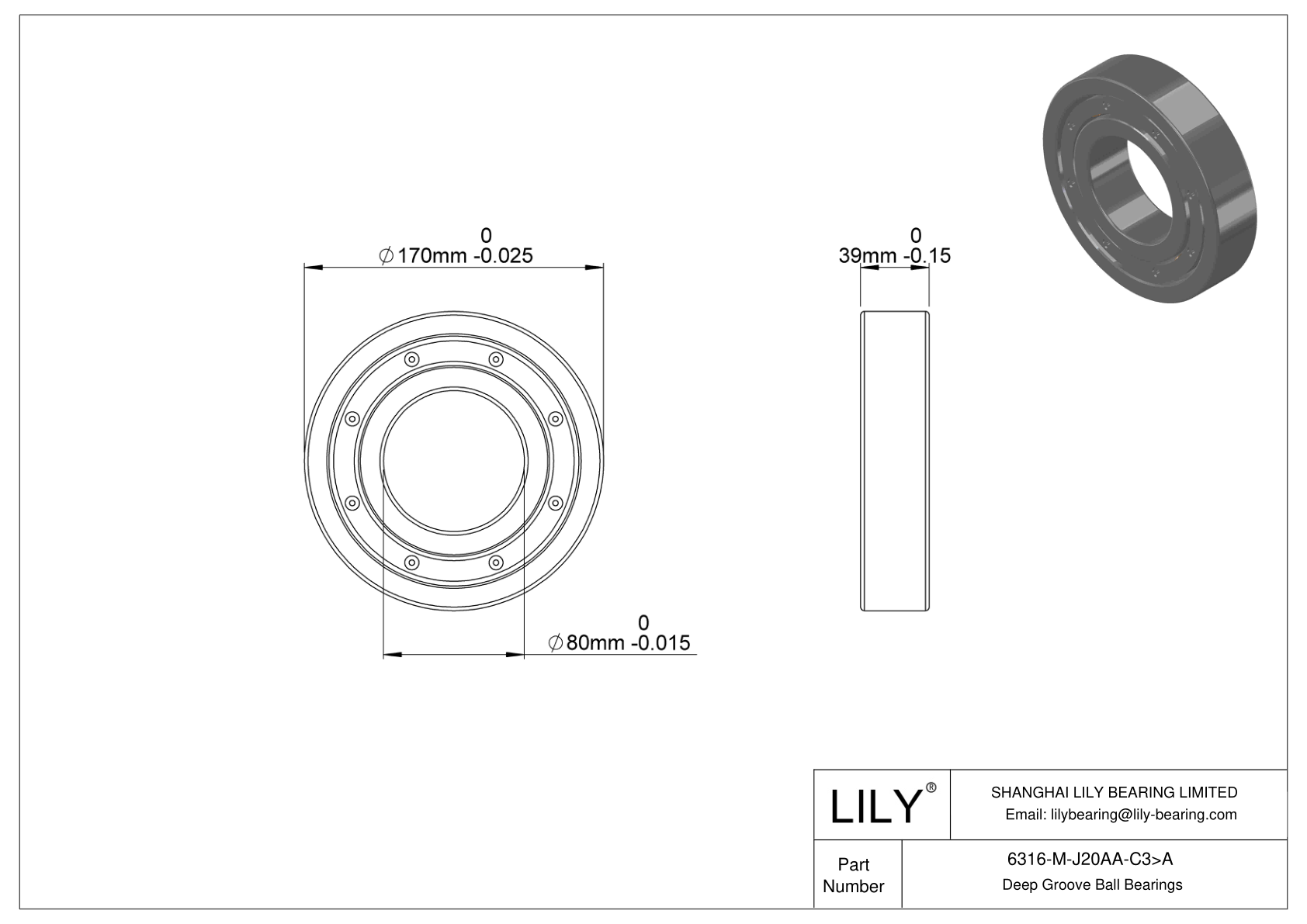 6316-M-J20AA-C3>A Ceramic Coated Deep Groove Ball Bearings cad drawing