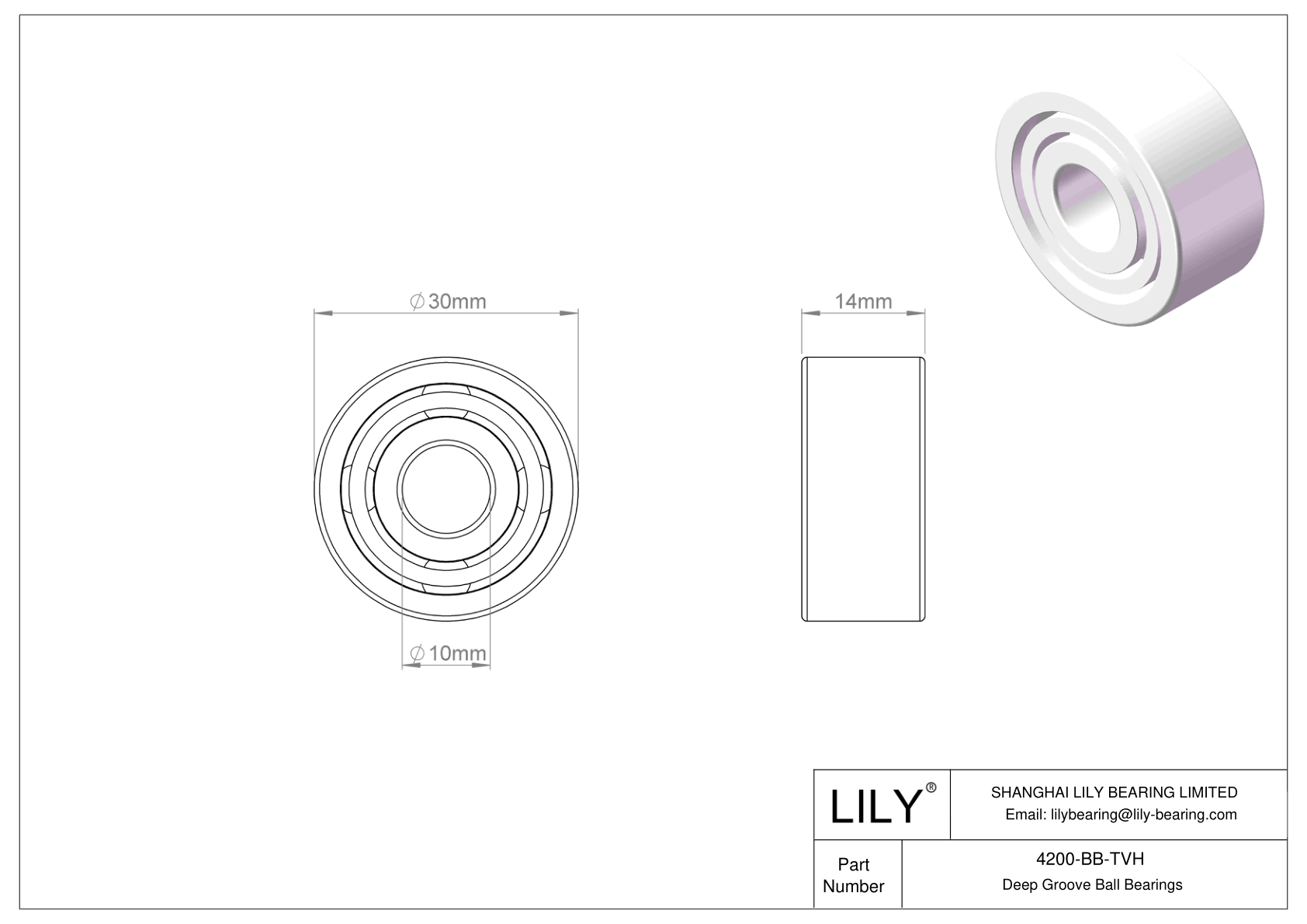 4200-BB-TVH Double Row Deep Groove Ball Bearings cad drawing