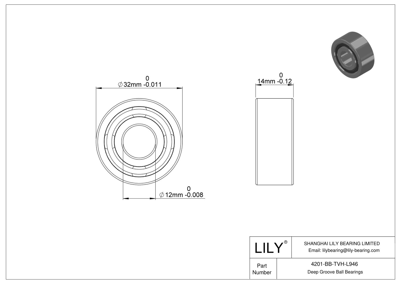 4201-BB-TVH-L946 Rodamientos de Bolas de Ranura Profunda de Doble Hilera cad drawing