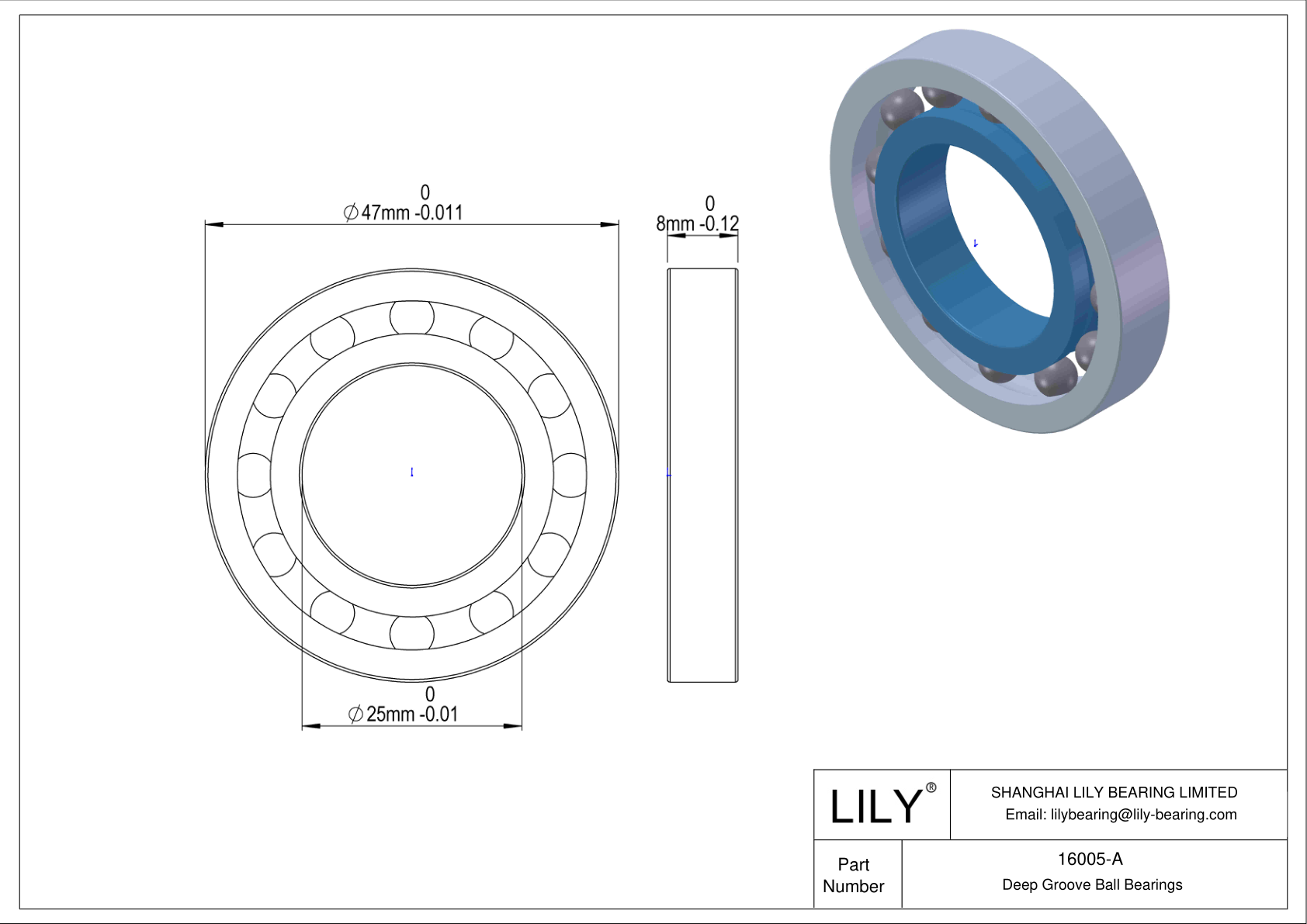 16005-A 通用深沟球轴承 cad drawing