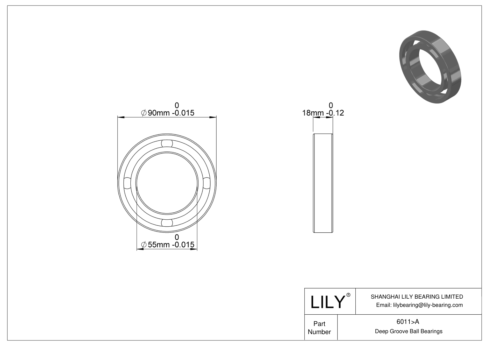 6011>A Rodamiento general de bolas de ranura profunda cad drawing