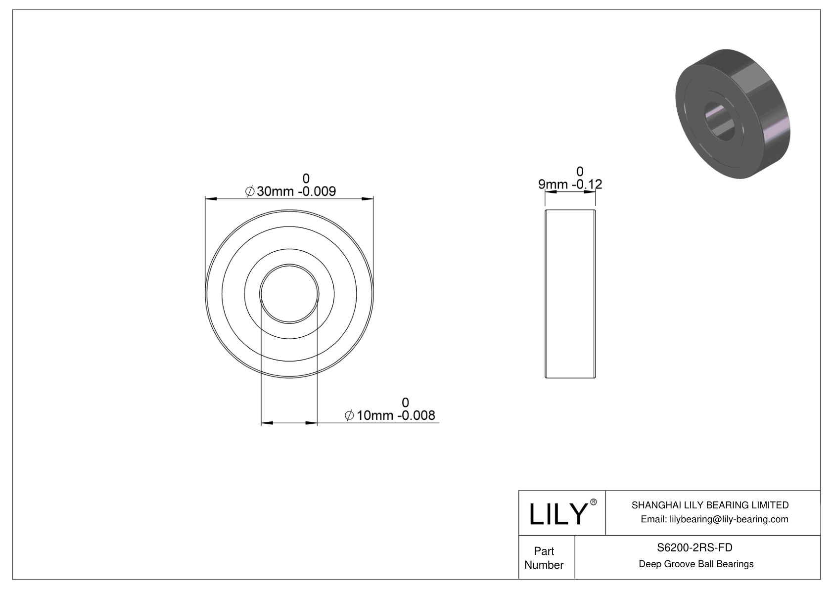 S6200-2RS-FD Rodamiento general de bolas de ranura profunda cad drawing