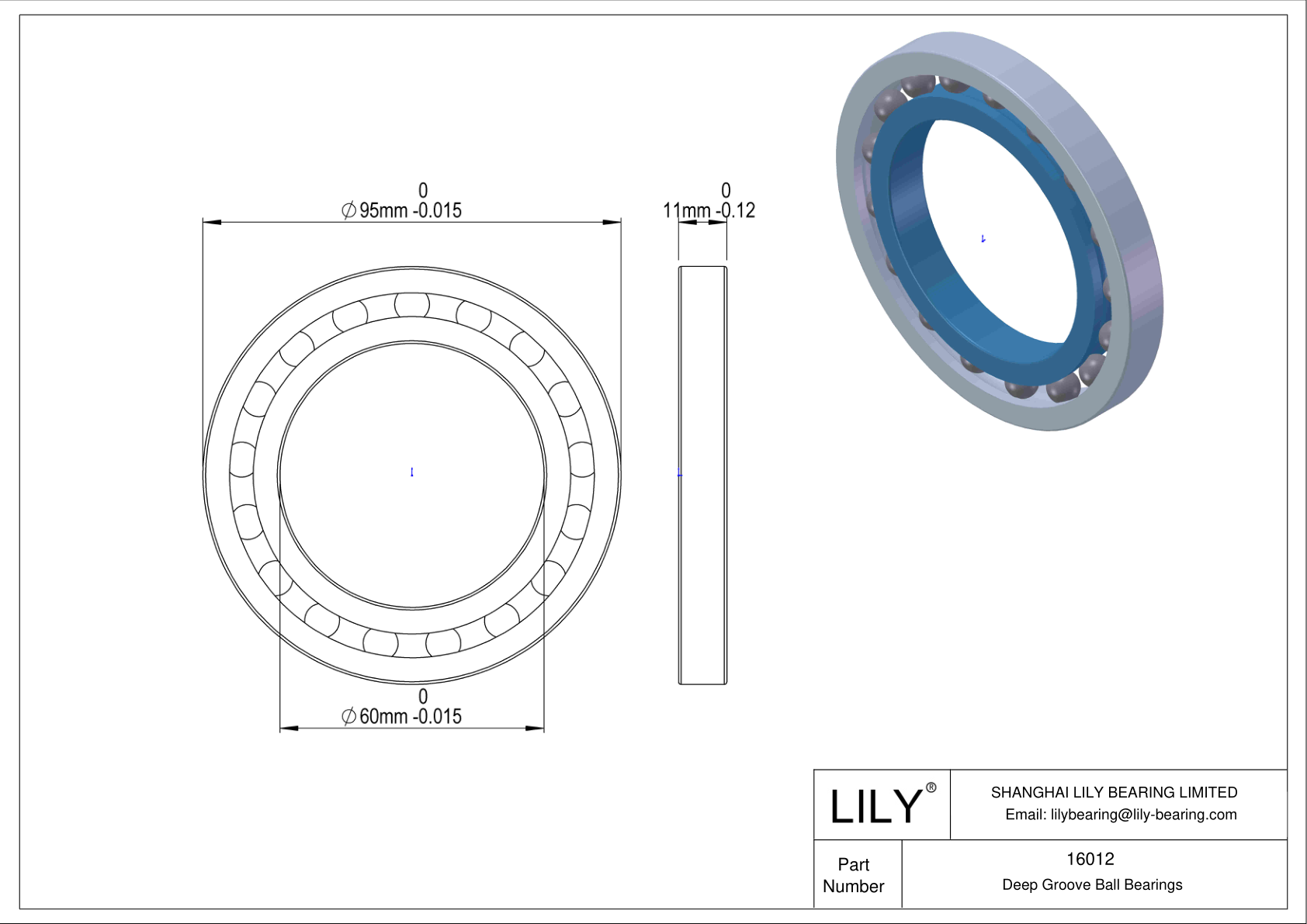 16012 Rodamientos de alta temperatura cad drawing