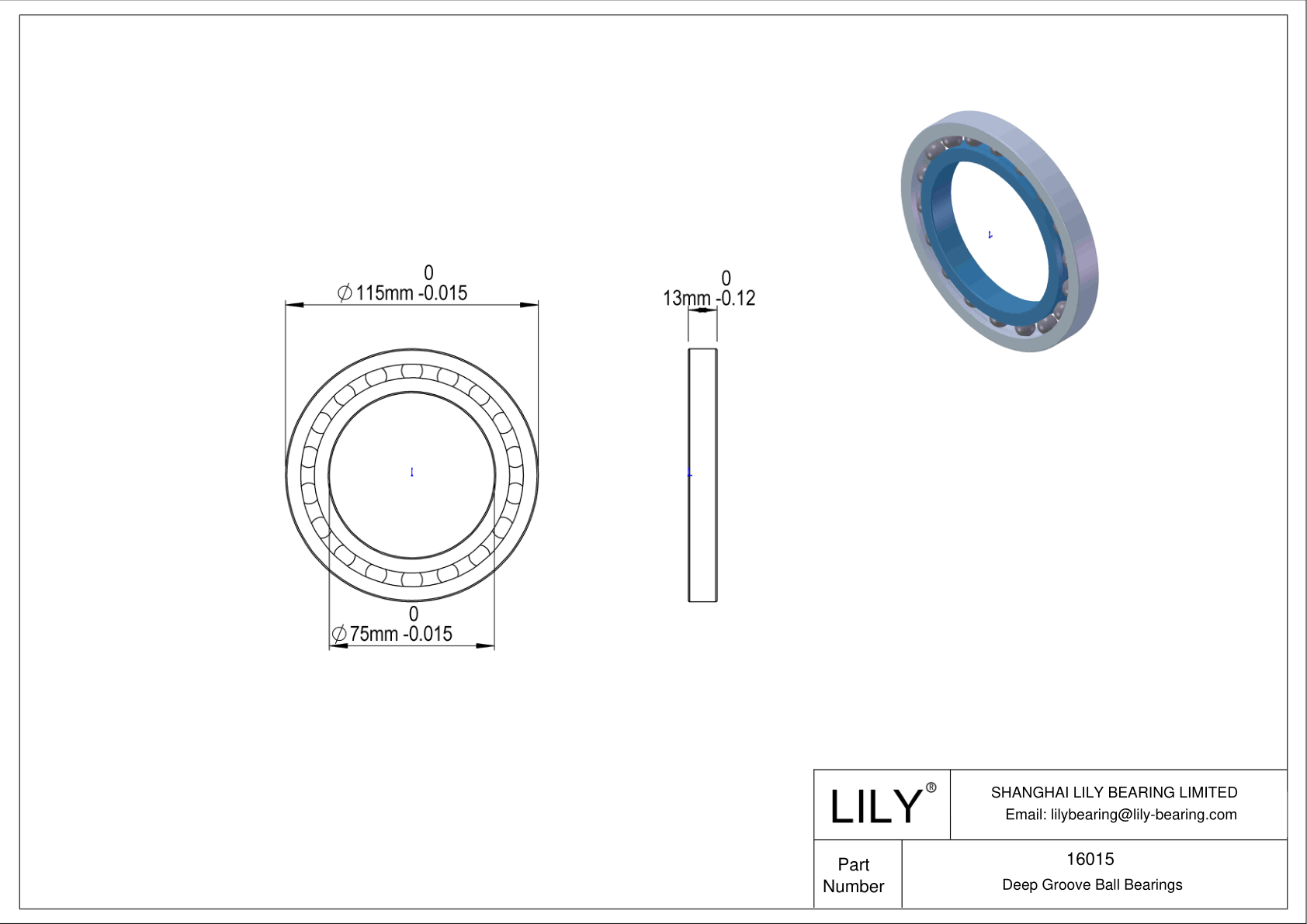 16015 High-Temperature Bearing cad drawing