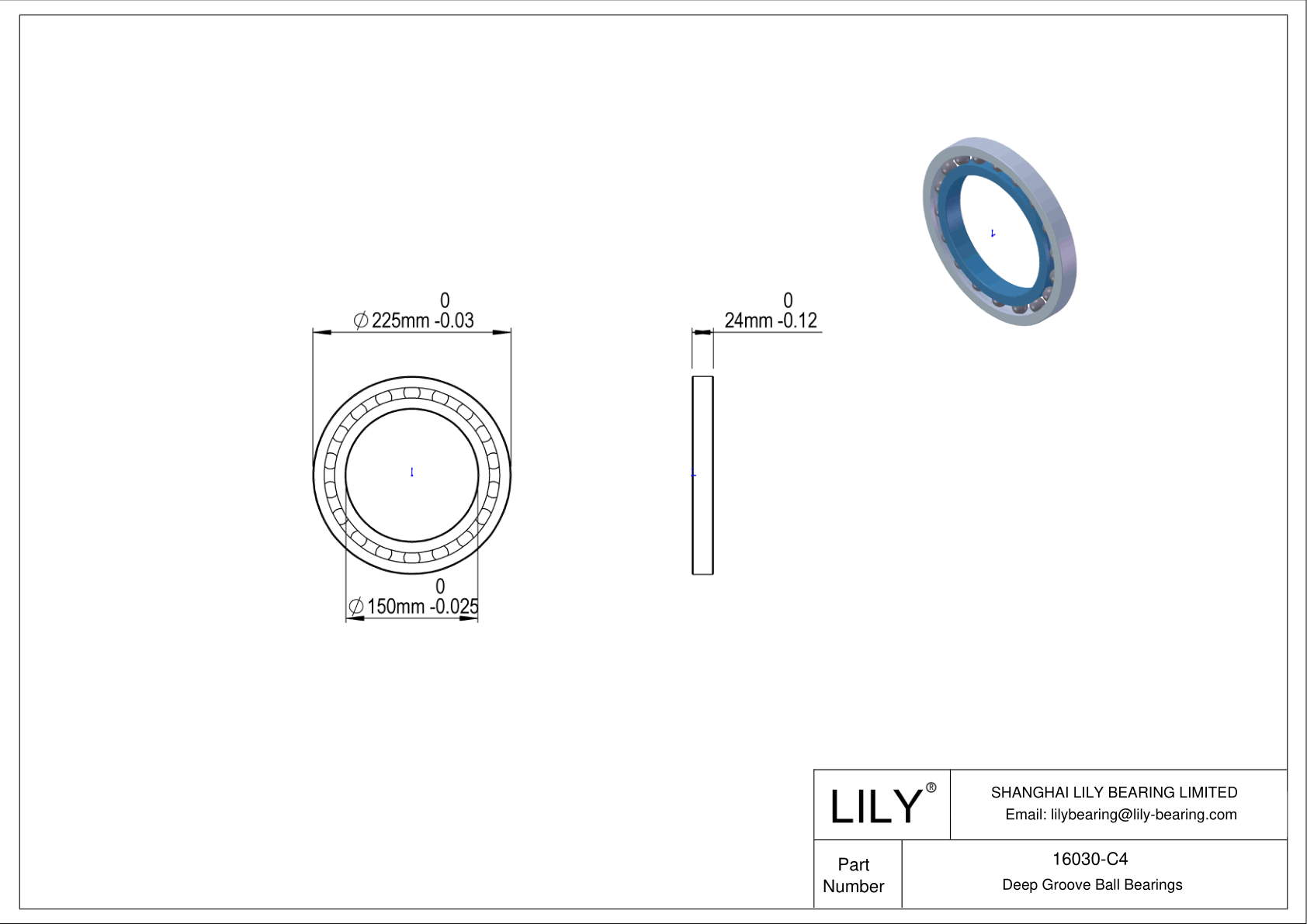 16030-C4 Rodamientos de alta temperatura cad drawing