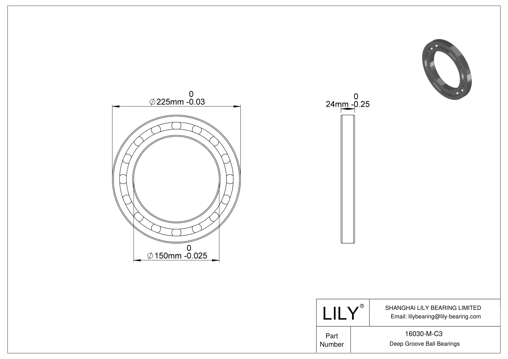 16030-M-C3 Rodamientos de alta temperatura cad drawing