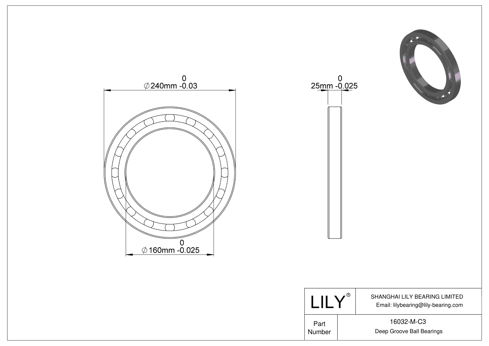 16032-M-C3 Rodamientos de alta temperatura cad drawing