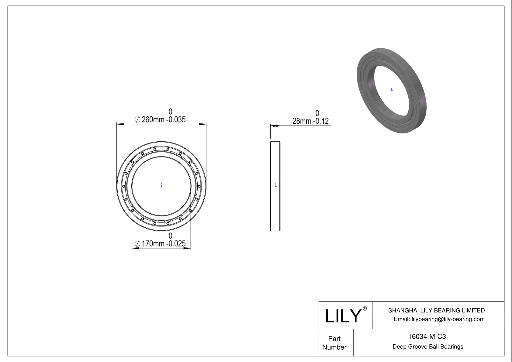 16034-M-C3 High-Temperature Bearing cad drawing