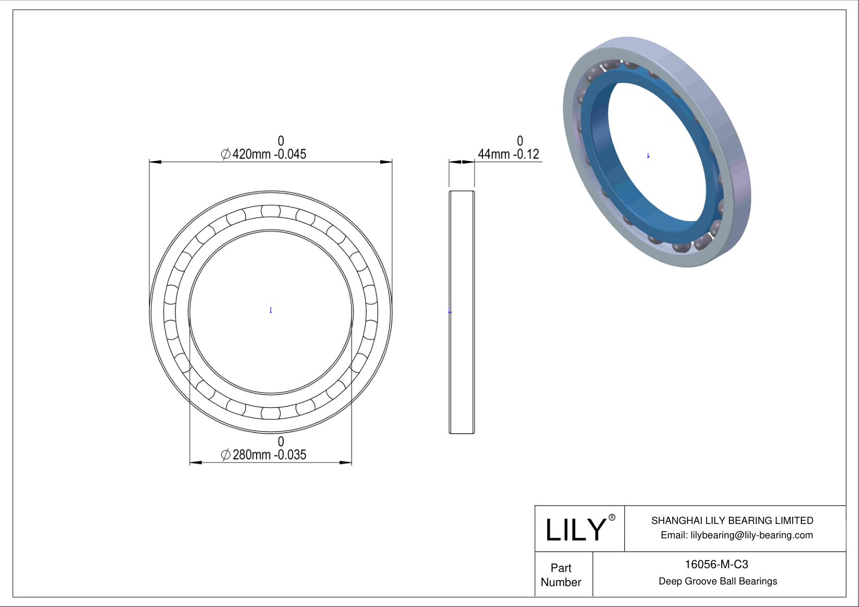 16056-M-C3 高温轴承 cad drawing