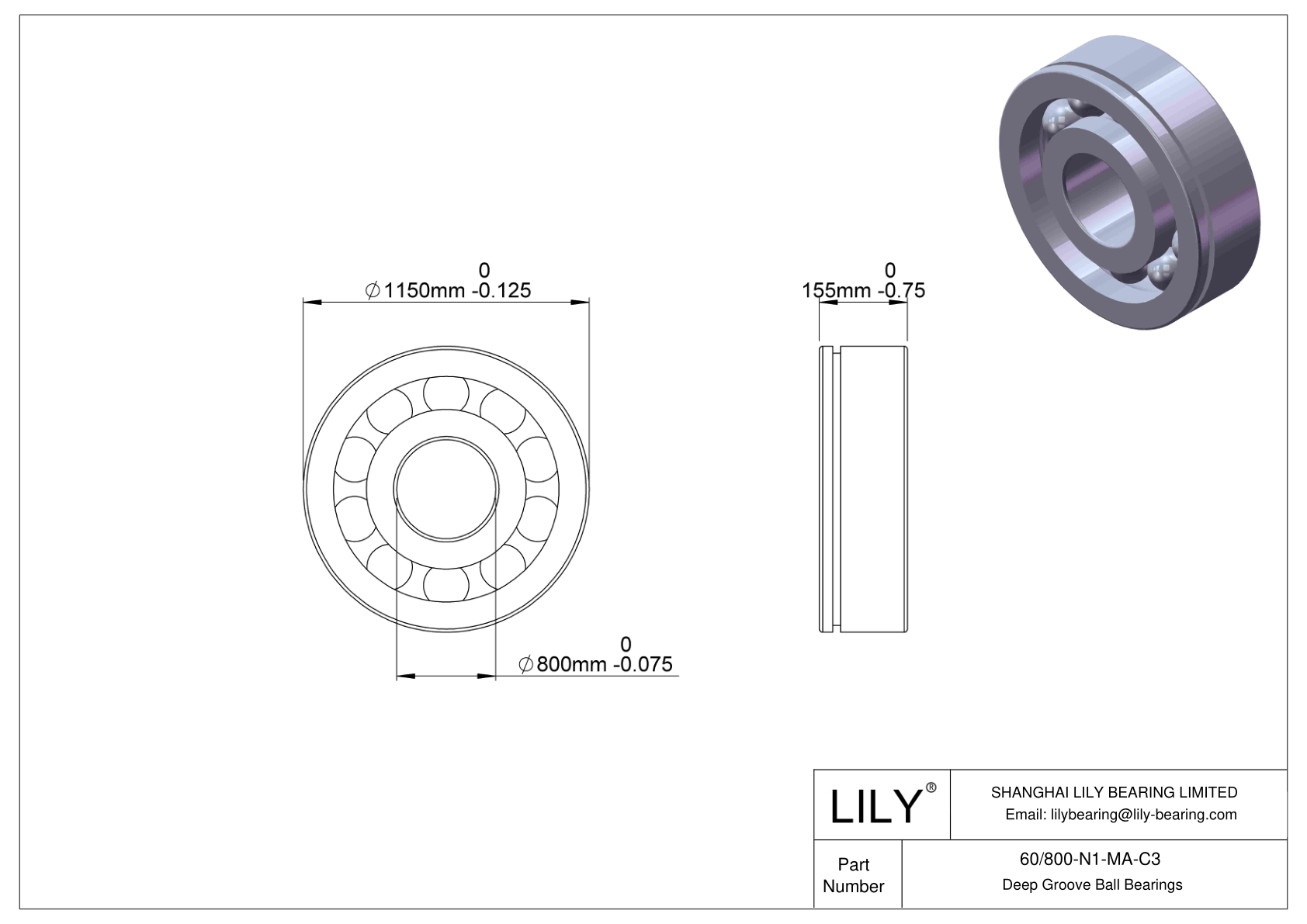 60/800-N1-MA-C3 高温轴承 cad drawing