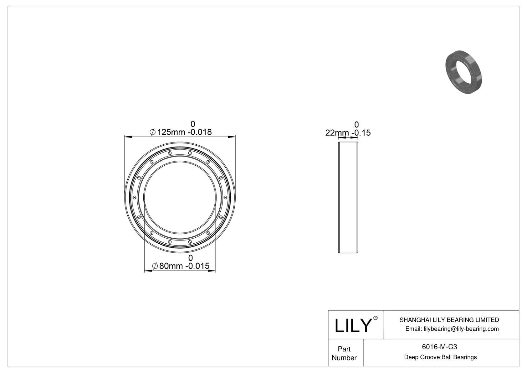 6016-M-C3 High-Temperature Bearing cad drawing