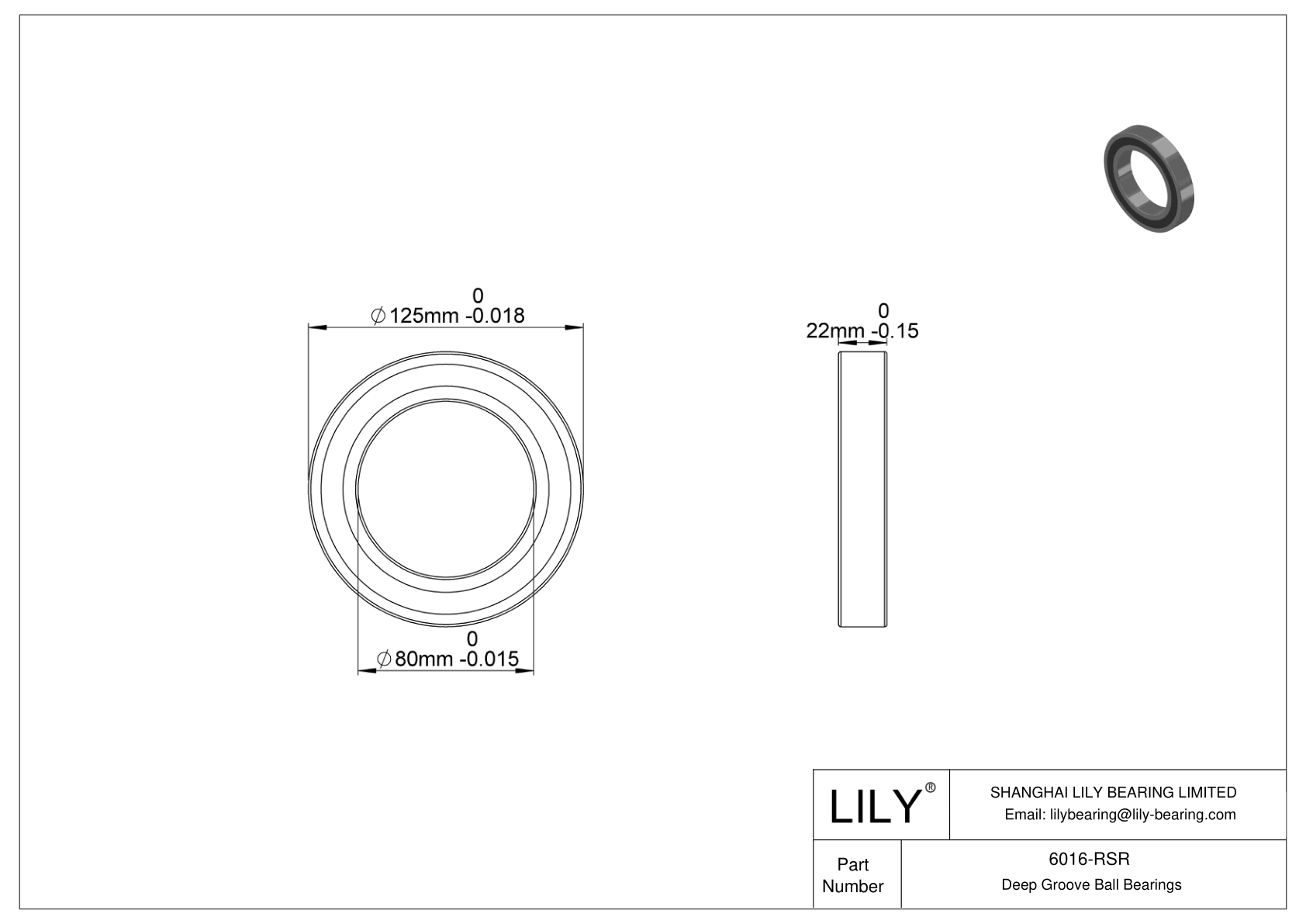 6016-RSR High-Temperature Bearing cad drawing