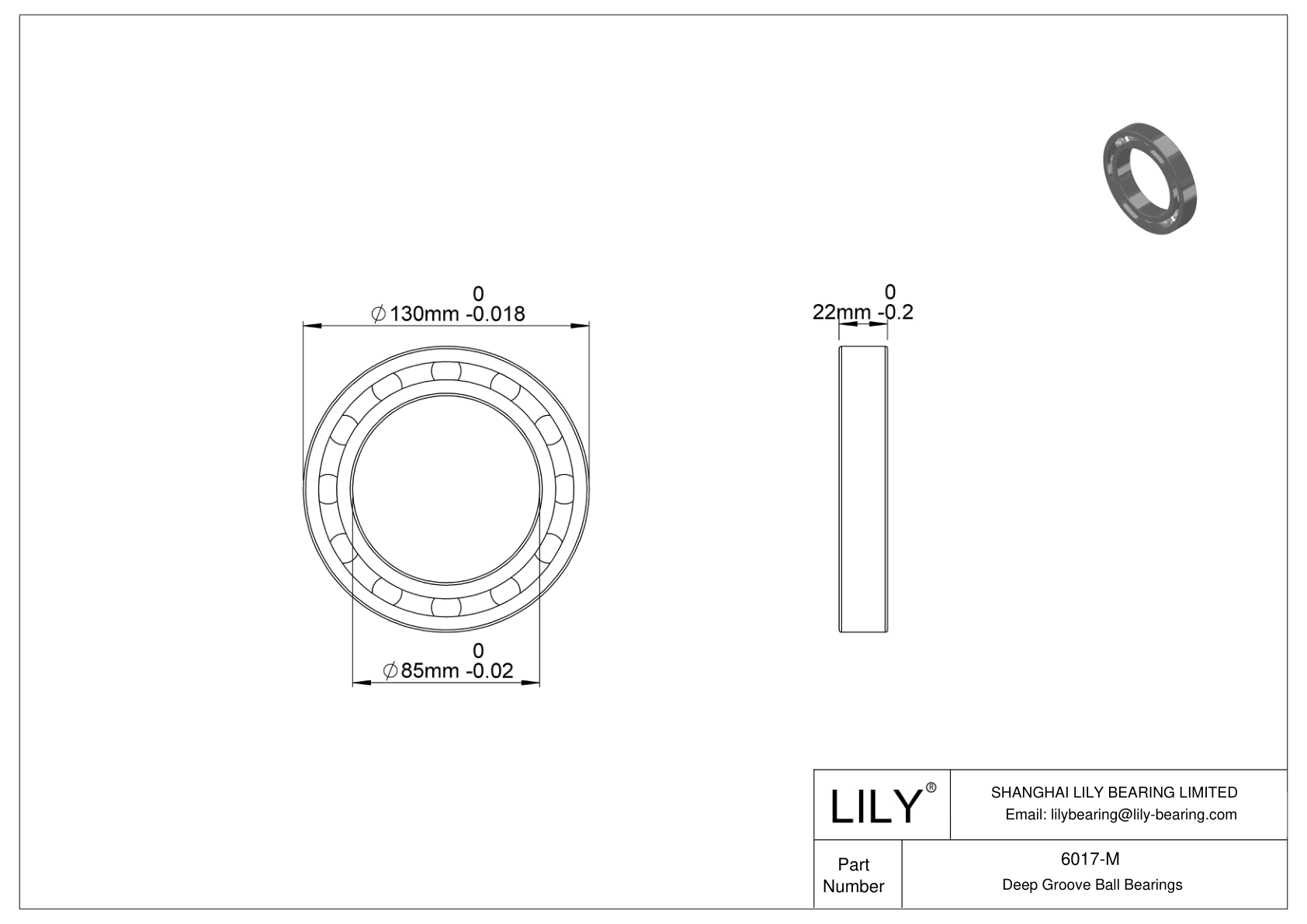 6017-M 高温轴承 cad drawing