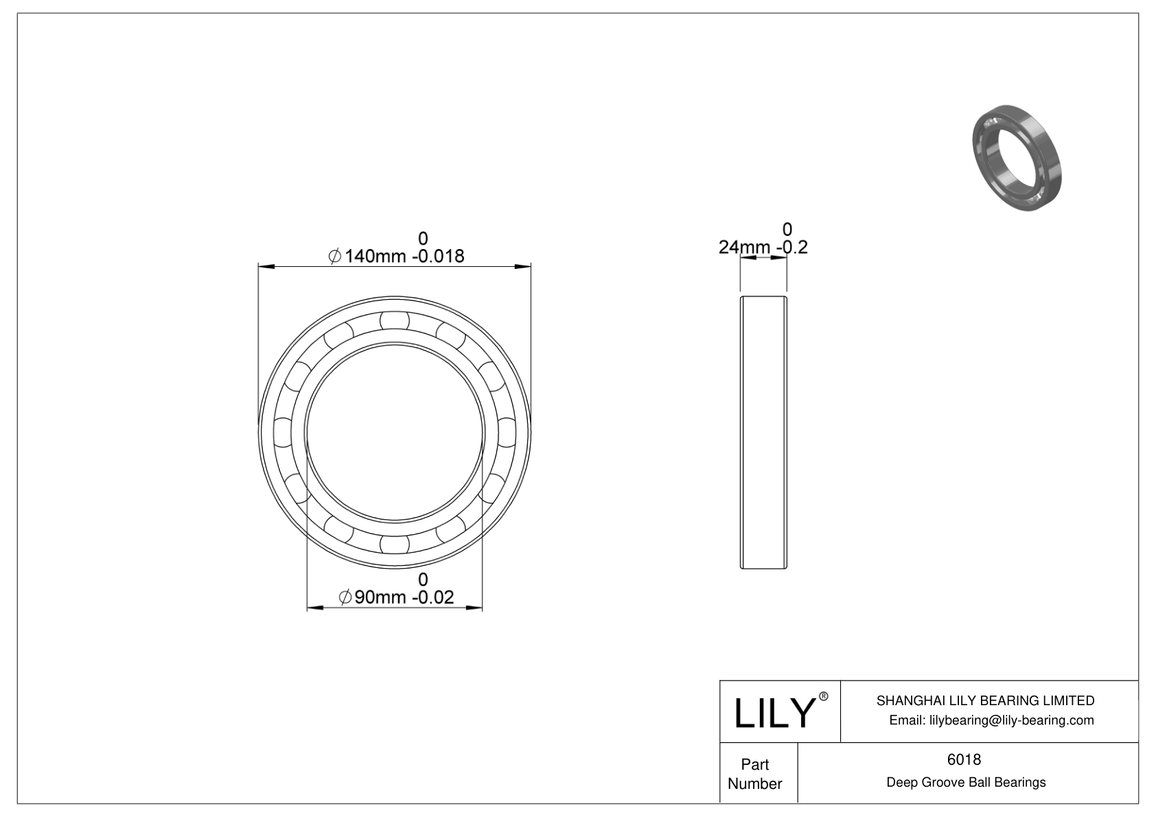 6018 High-Temperature Bearing cad drawing