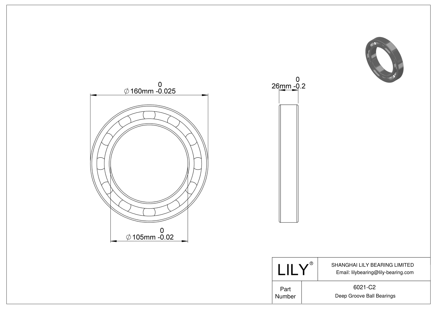 6021-C2 高温轴承 cad drawing