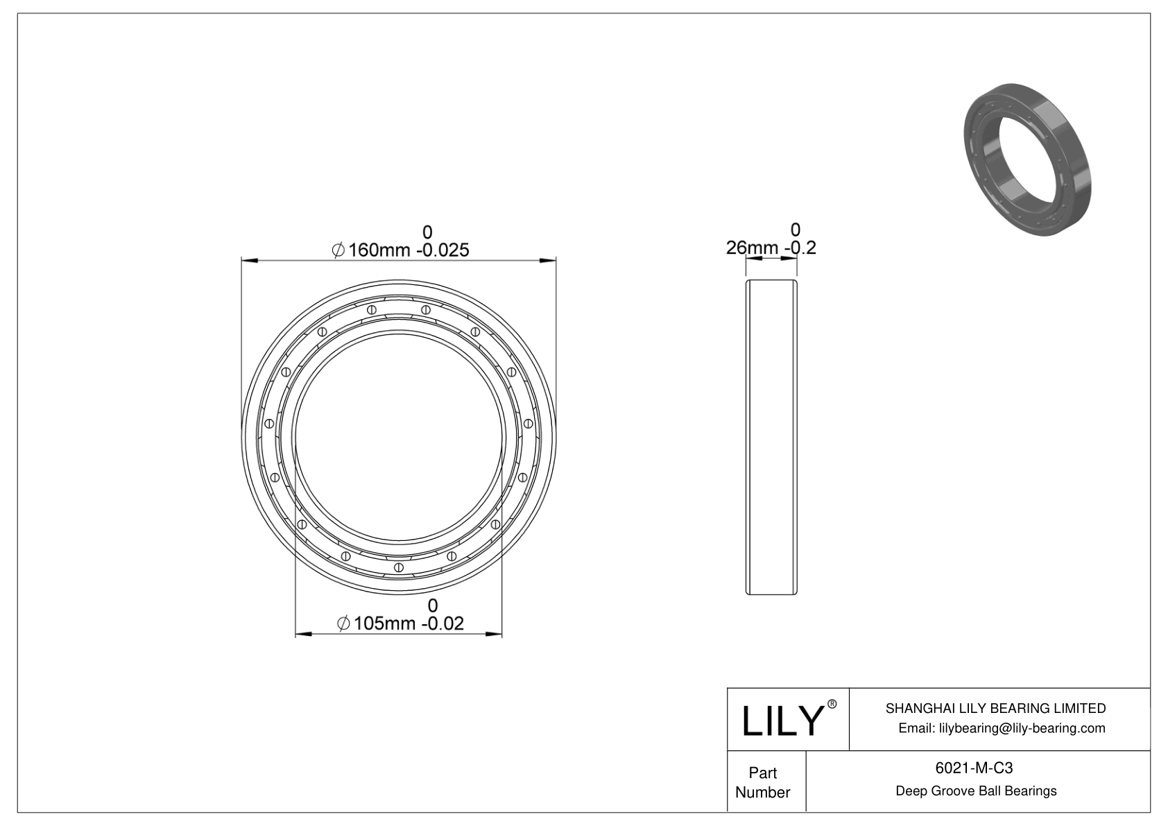 6021-M-C3 High-Temperature Bearing cad drawing