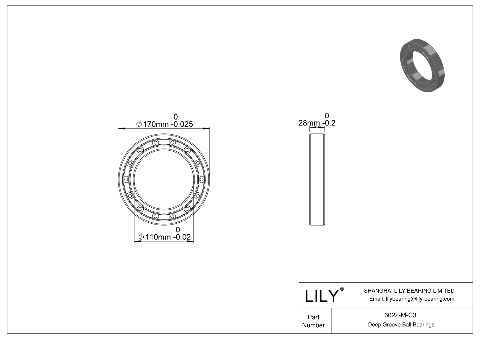 6022-M-C3 Rodamientos de alta temperatura cad drawing