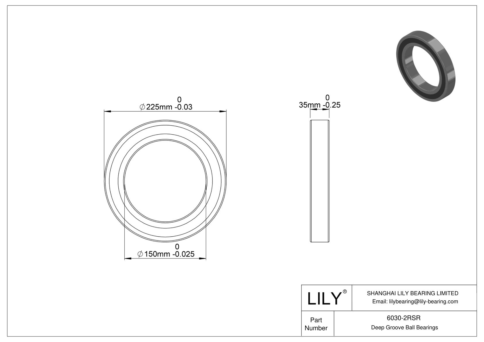 6030-2RSR Rodamientos de alta temperatura cad drawing