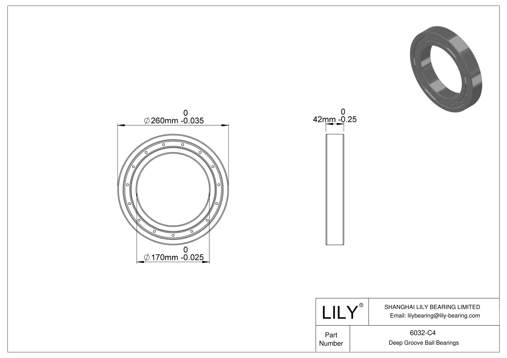 6032-C4 High-Temperature Bearing cad drawing