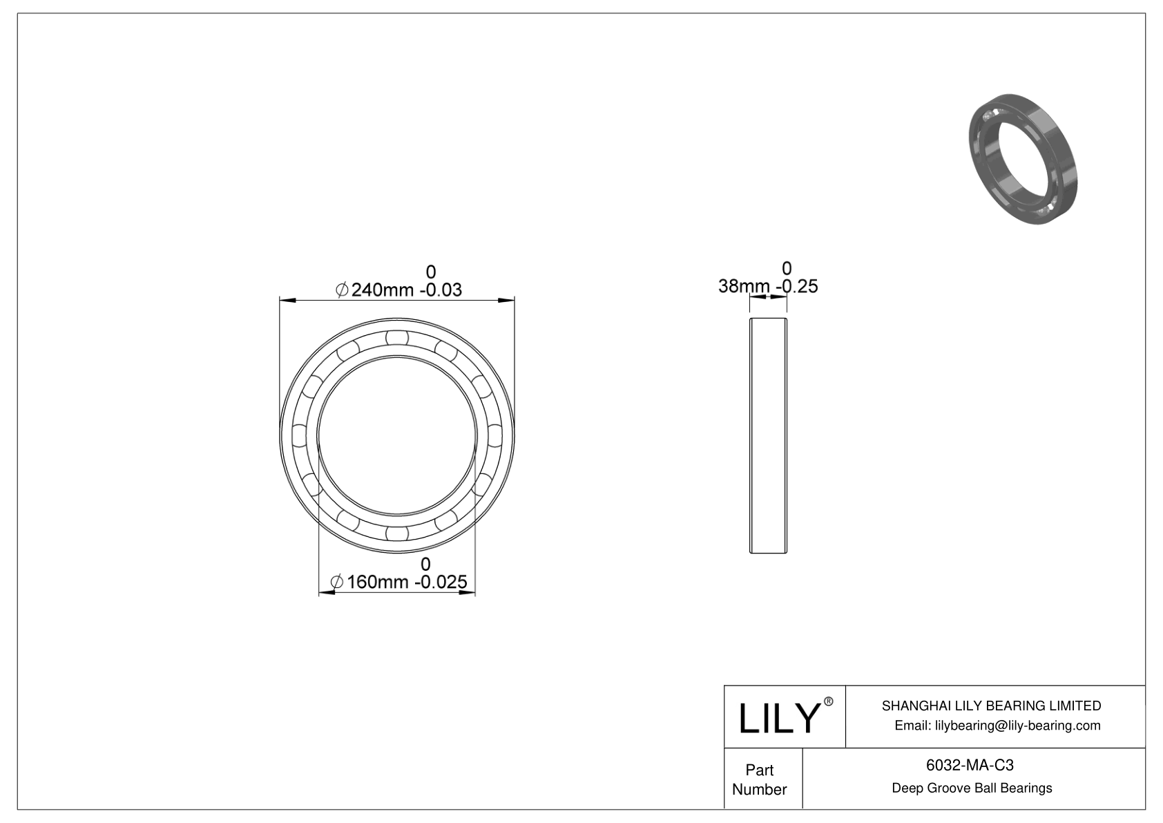 6032-MA-C3 高温轴承 cad drawing