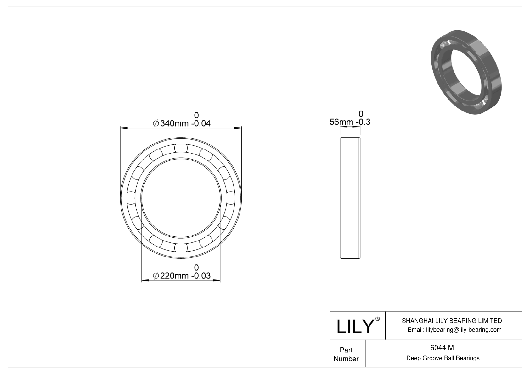 6044-M 高温轴承 cad drawing