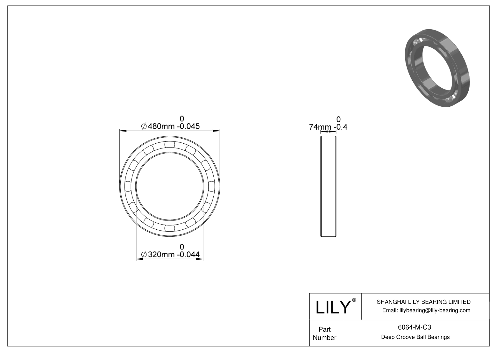 6064-M-C3 High-Temperature Bearing cad drawing