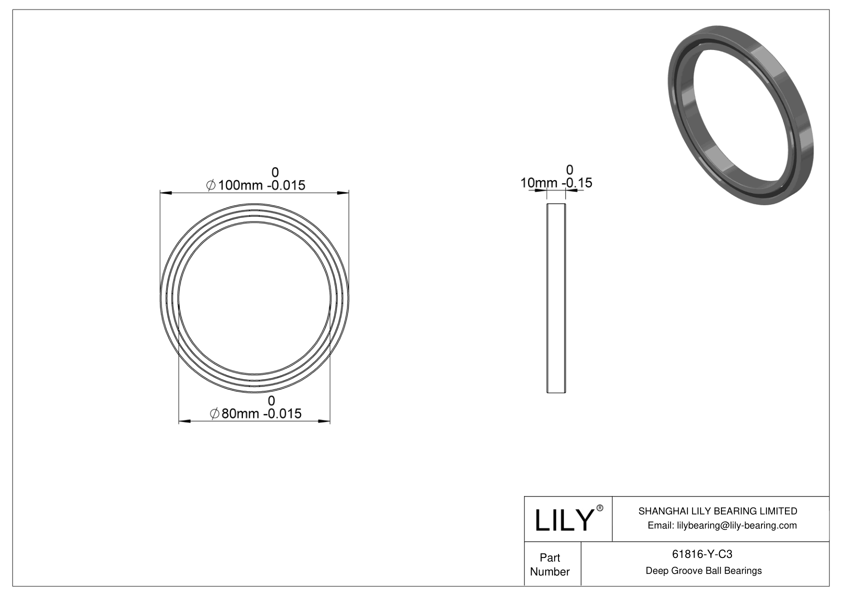 61816-Y-C3 Rodamientos de alta temperatura cad drawing